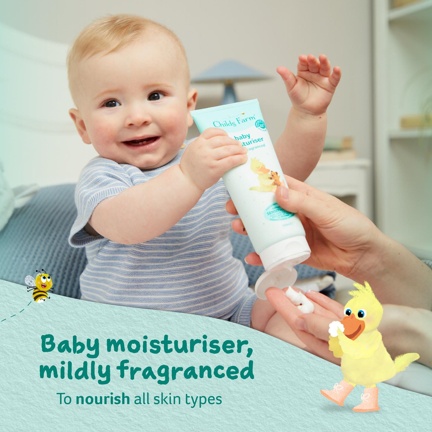 Childs Farm baby moisturiser mildly fragranced