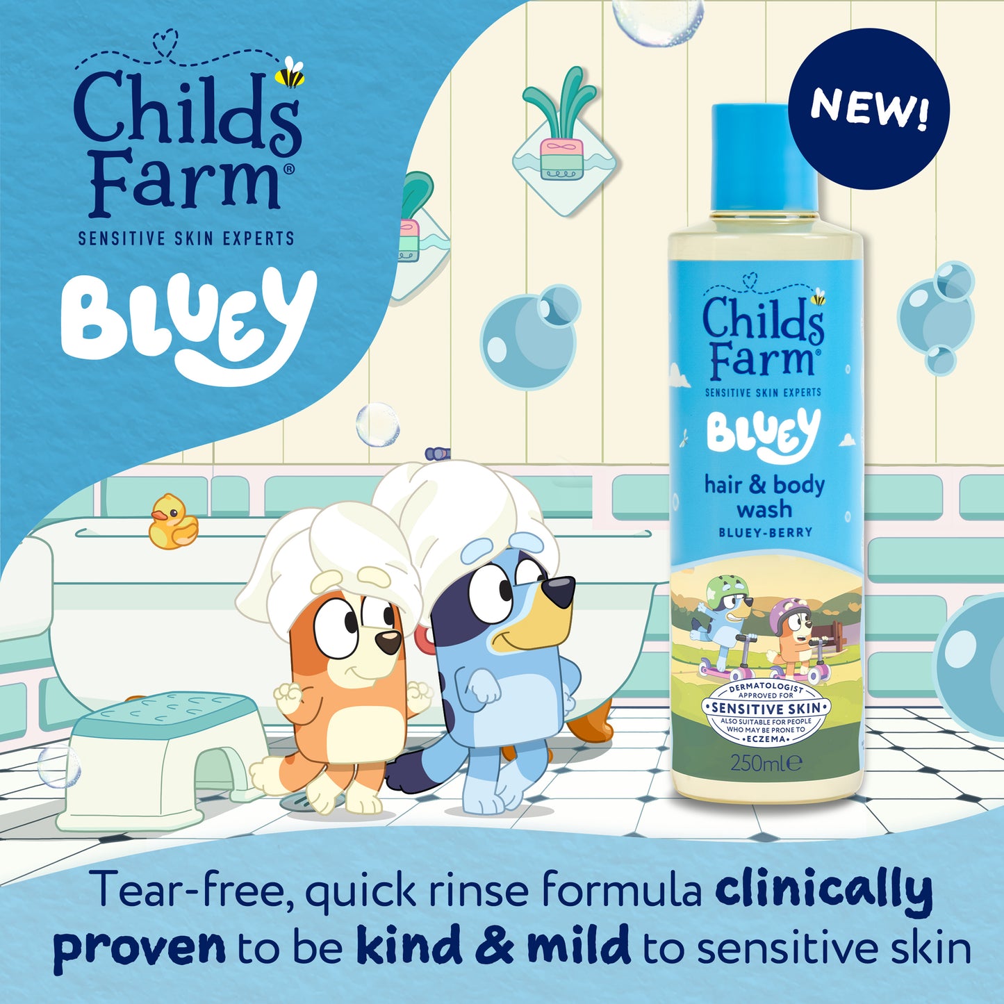 Childs Farm Bluey Hair & Body Wash Bluey-Berry 250ml