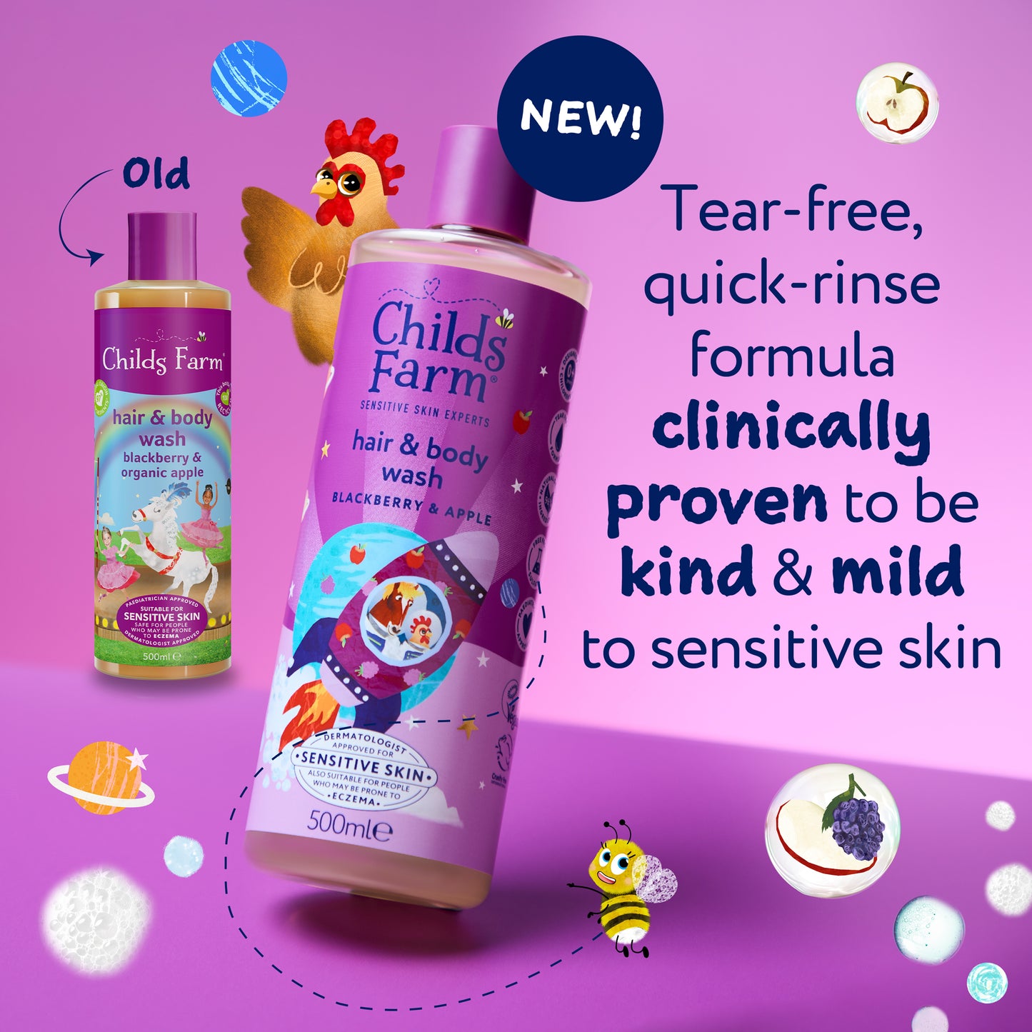 Childs Farm Hair & Body Wash Blackberry & Apple 500ml