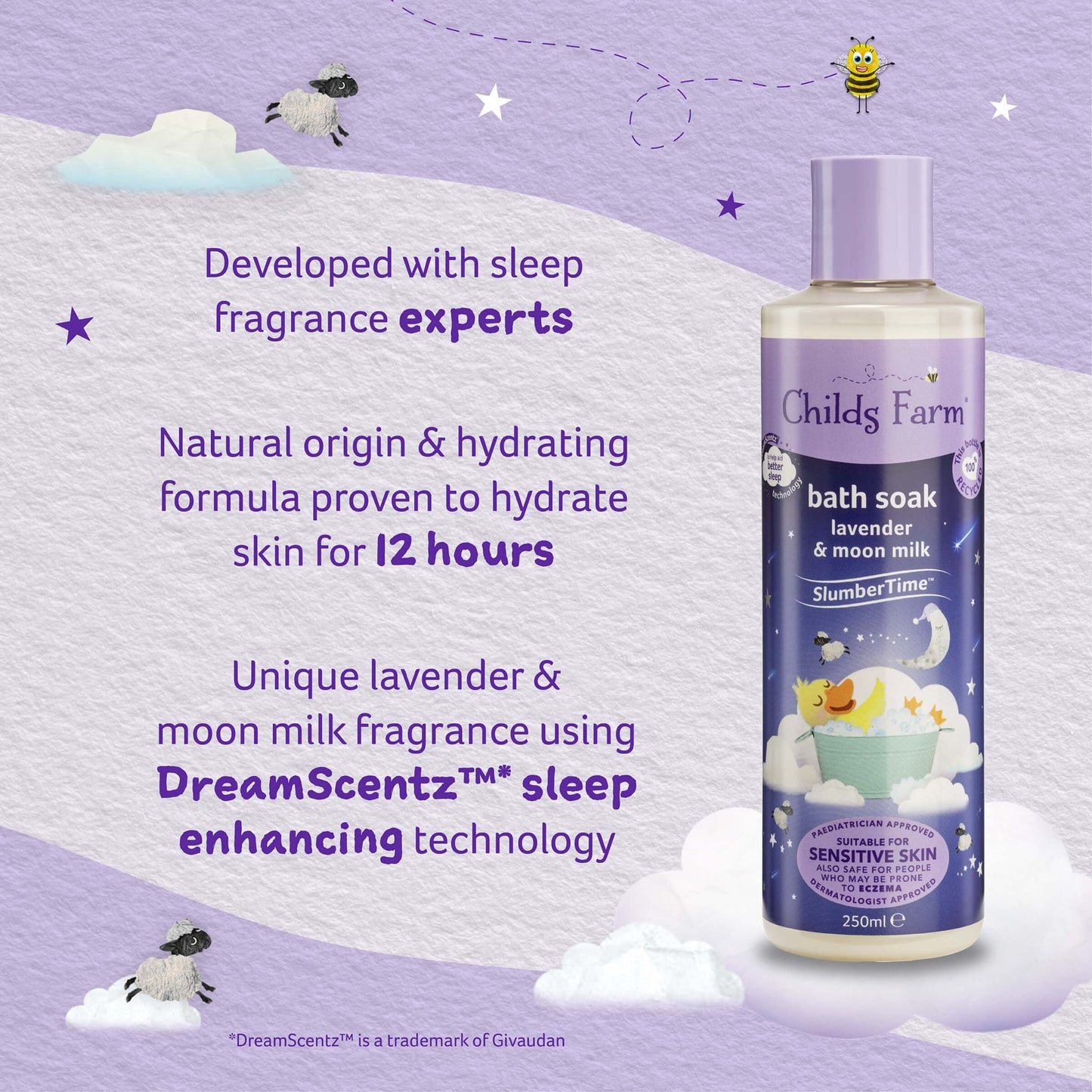 Childs Farm SlumberTime™ bath soak lavender & moon-milk