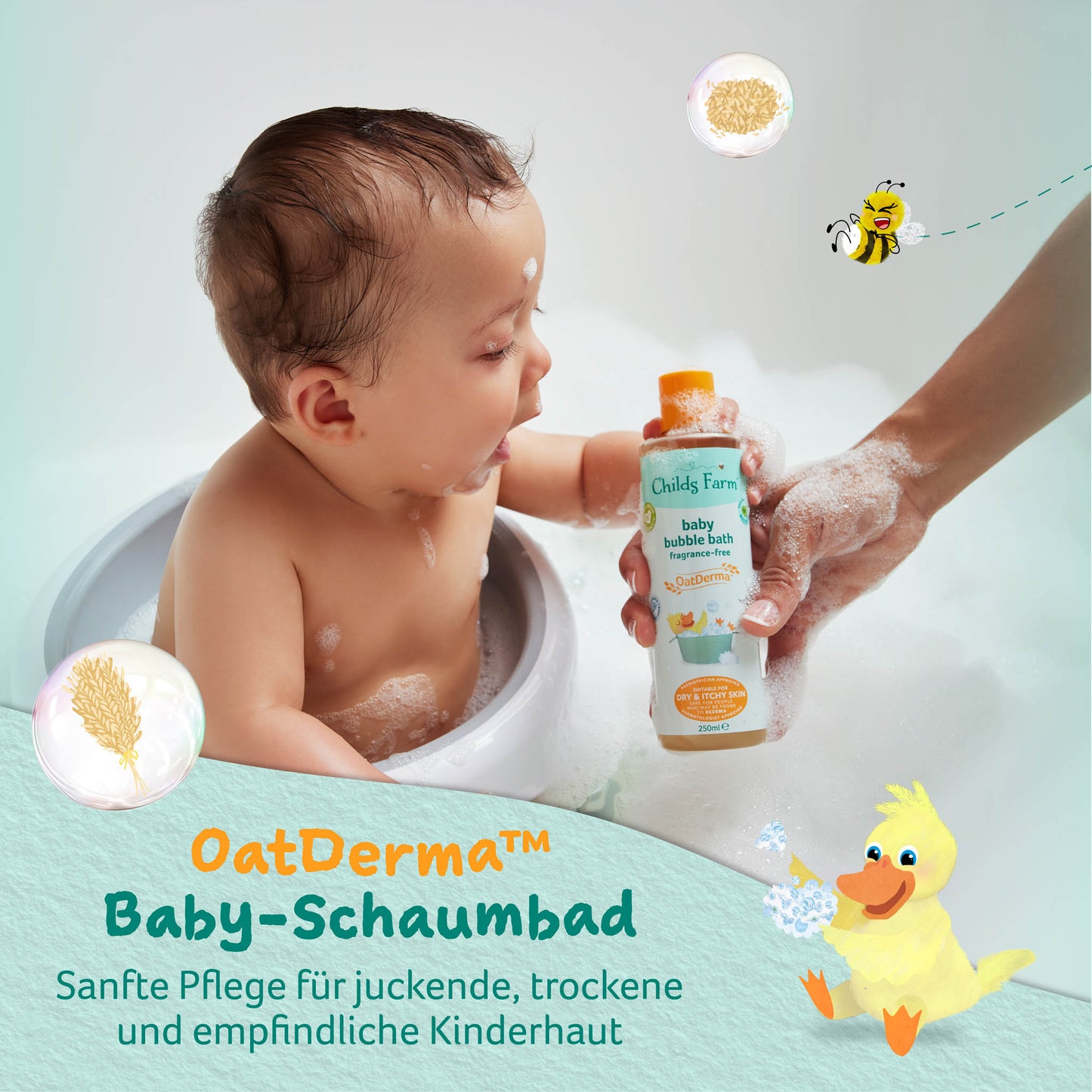 Childs Farm baby OatDerma™ bublinkový kúpeľ bez parfumácie