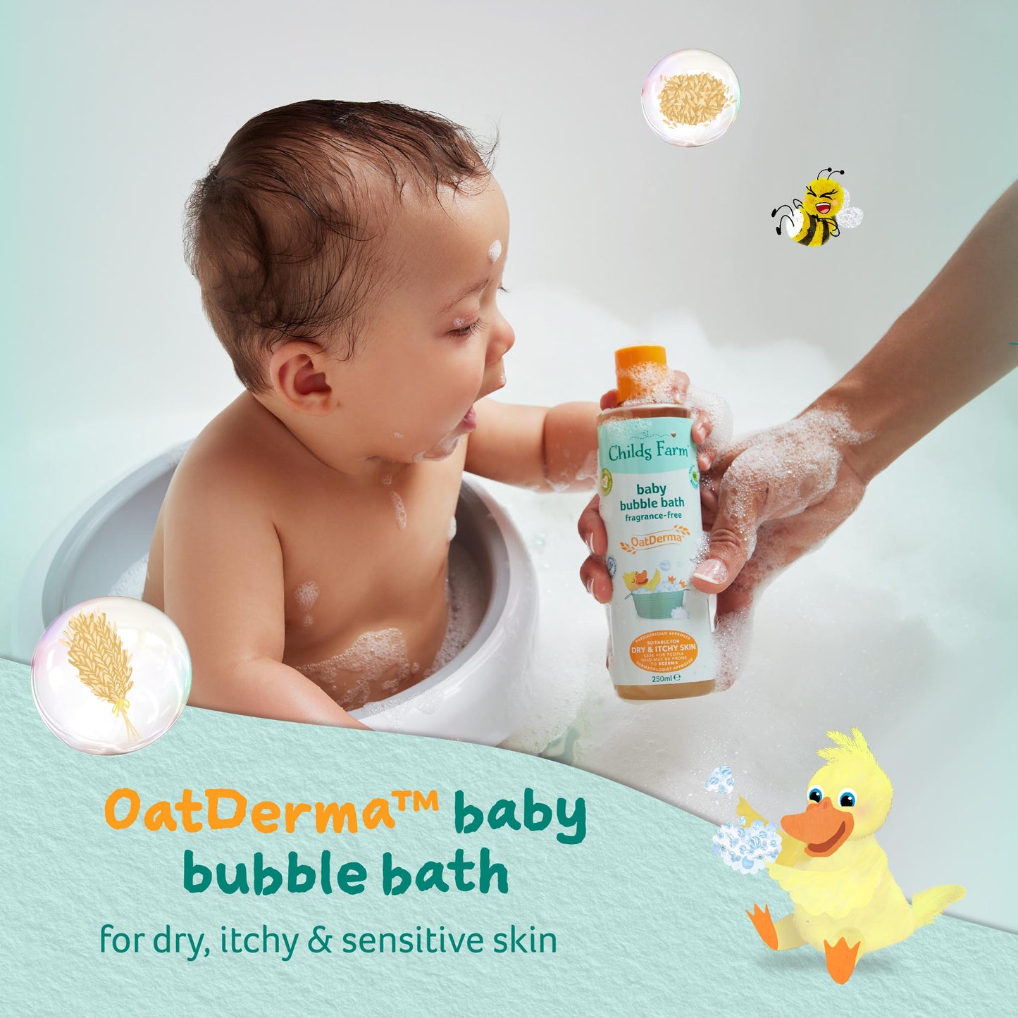 Childs Farm baby OatDerma™ bublinkový kúpeľ bez parfumácie