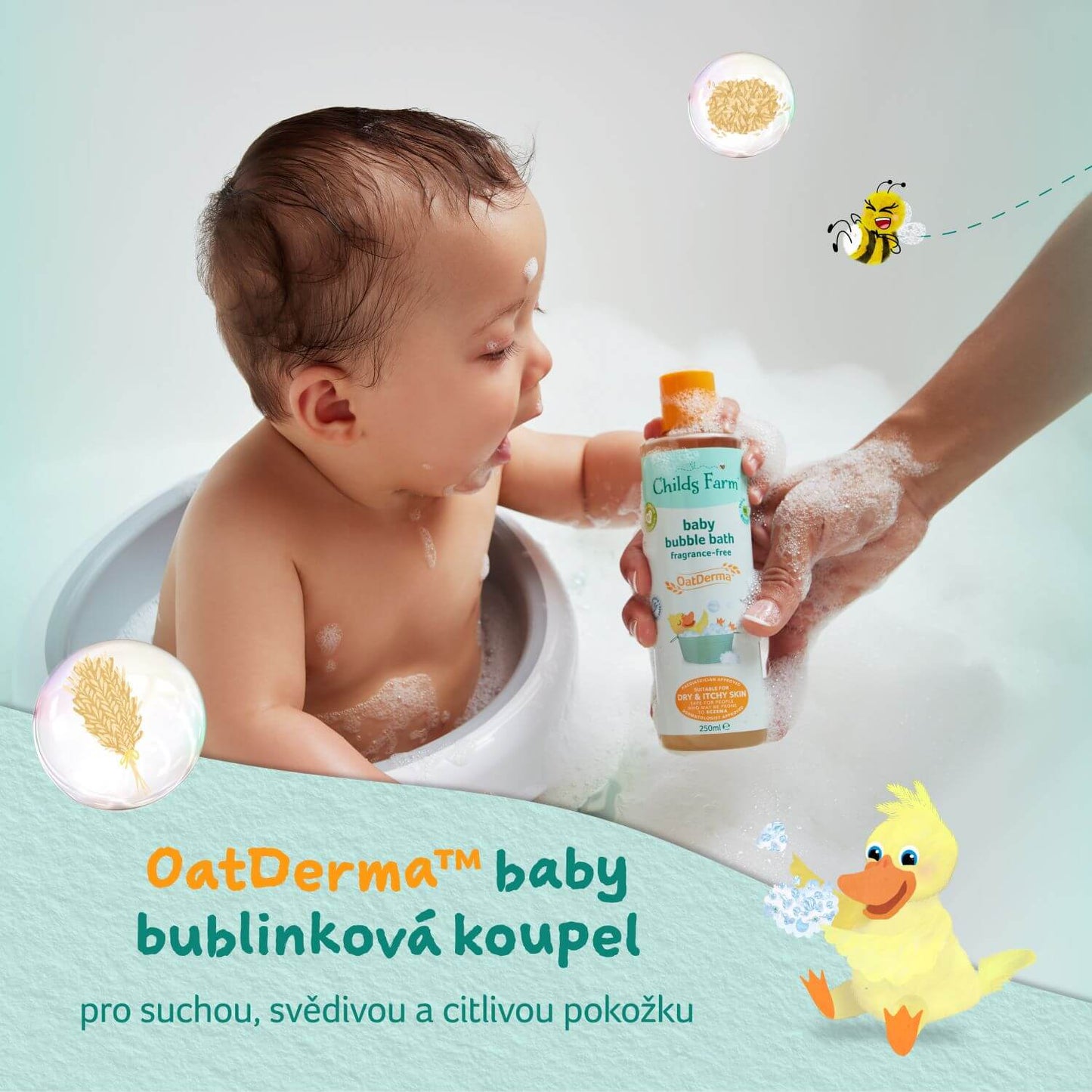 Childs Farm baby OatDerma™ bublinková koupel bez parfemace