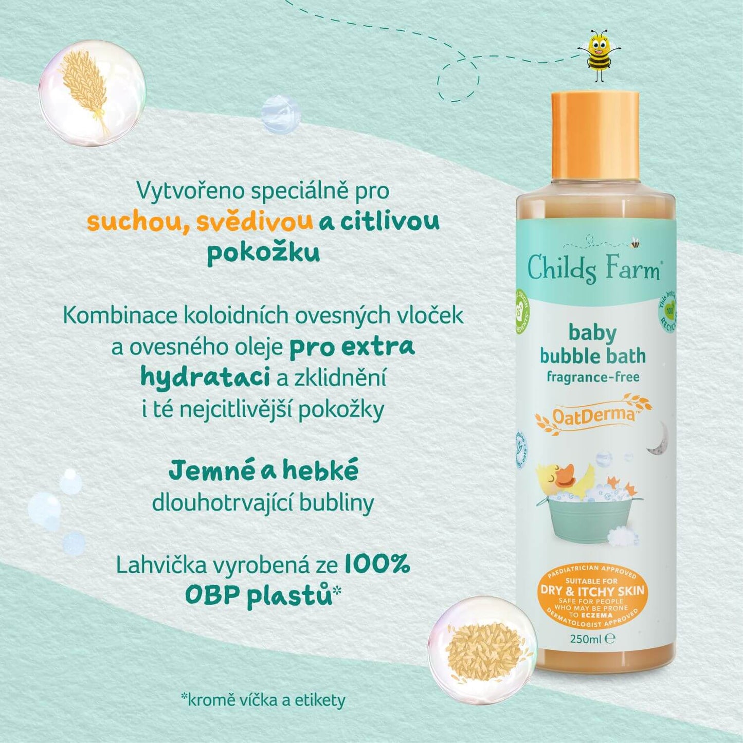 Childs Farm baby OatDerma™ bublinkový kúpeľ bez parfumácie