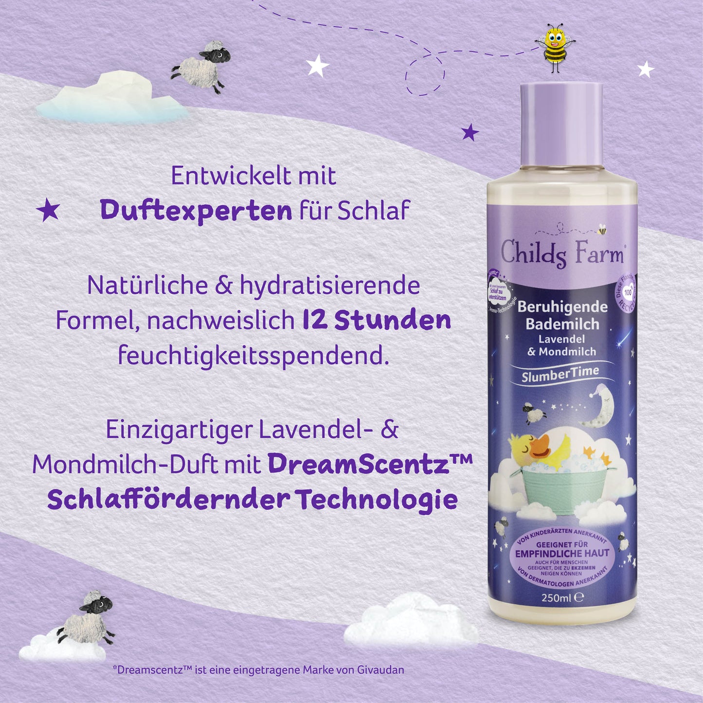 Childs Farm SlumberTime™ Beruhigende Bademilch Lavendel & Mondmilch