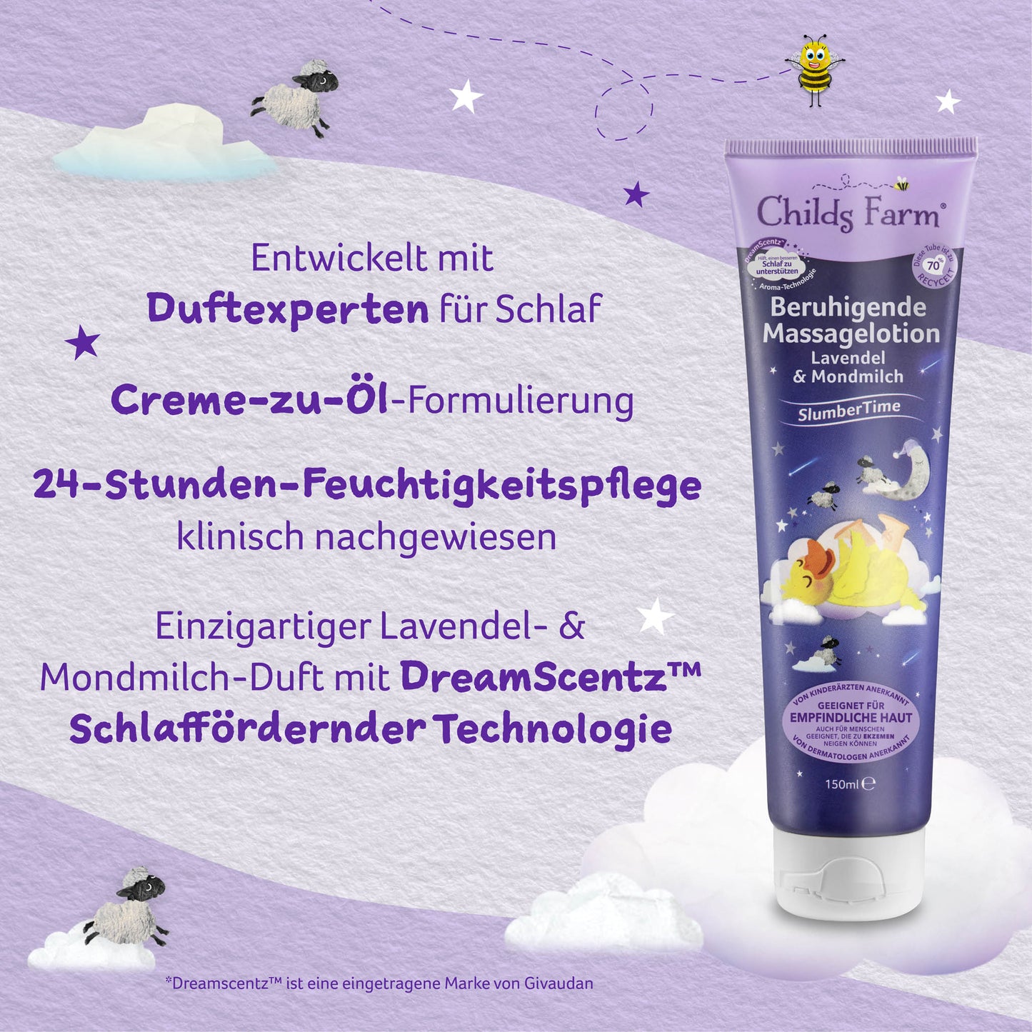 Childs Farm SlumberTime™ calming massage lotion lavender & moon milk