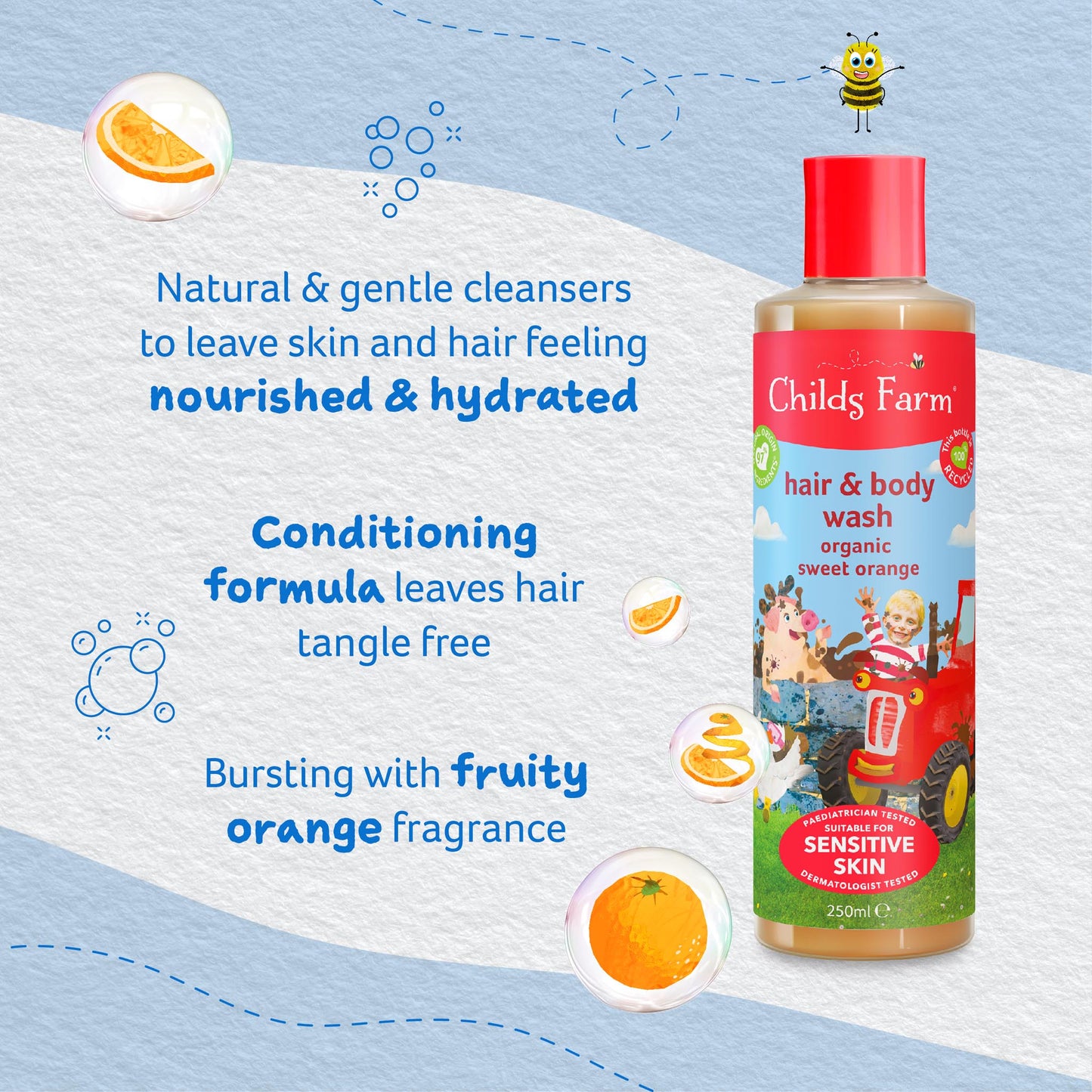 Childs Farm 2 in 1 Shampoo & Duschgel Süße Orange