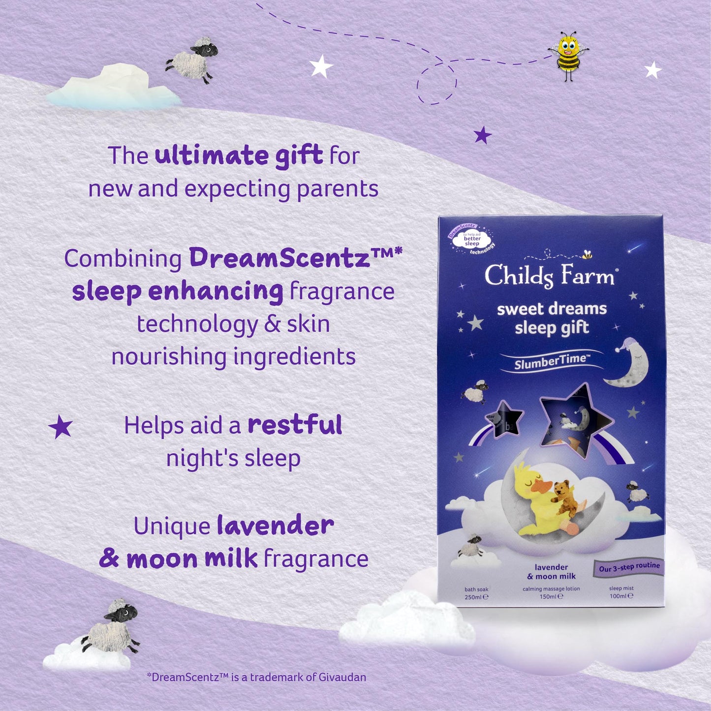 Childs Farm SlumberTime™ sweet dreams sleep gift lavender & moon milk