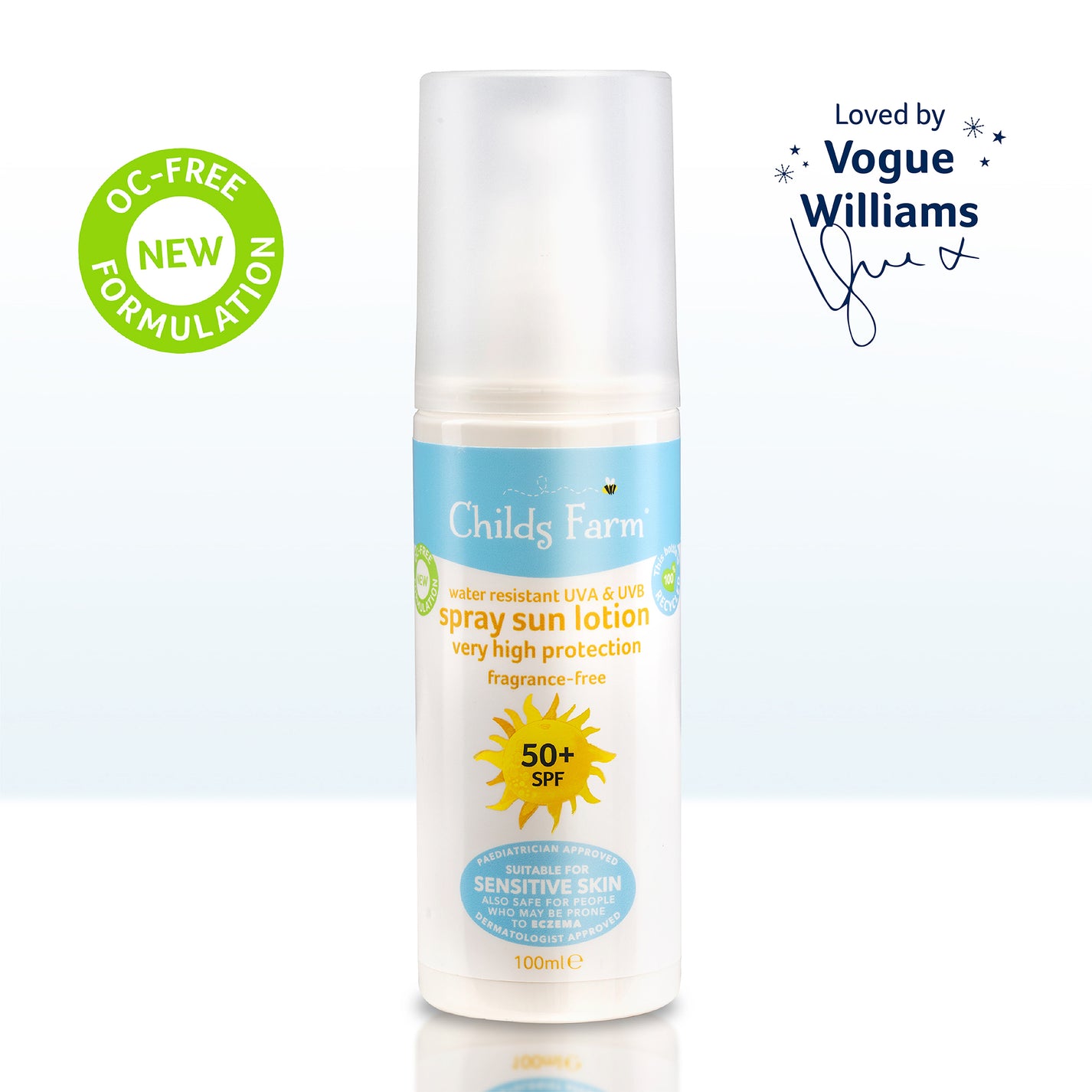 Childs Farm SPF 50+ Sun Lotion Spray for Sensitive Skin, FragranceFree