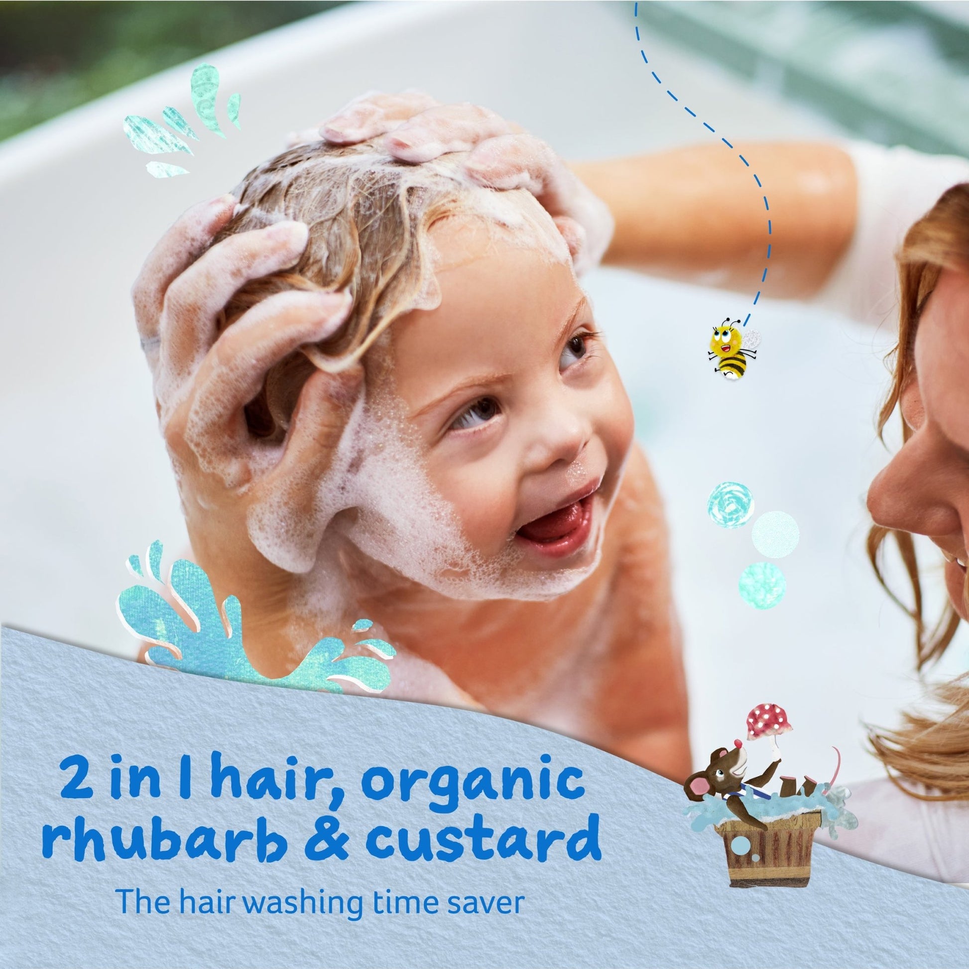 Childs Farm 2 in 1 shampoo & conditioner organic rhubarb & custard