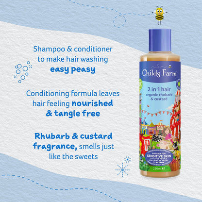 Childs Farm 2 in 1 shampoo & conditioner organic rhubarb & custard