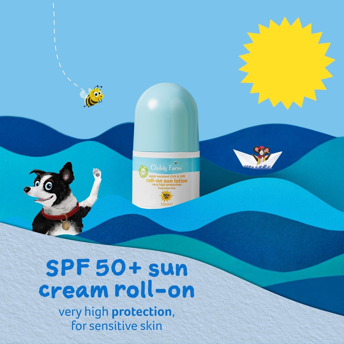 Childs Farm 50+ SPF roll-on sun lotion fragrance-free (DACH)