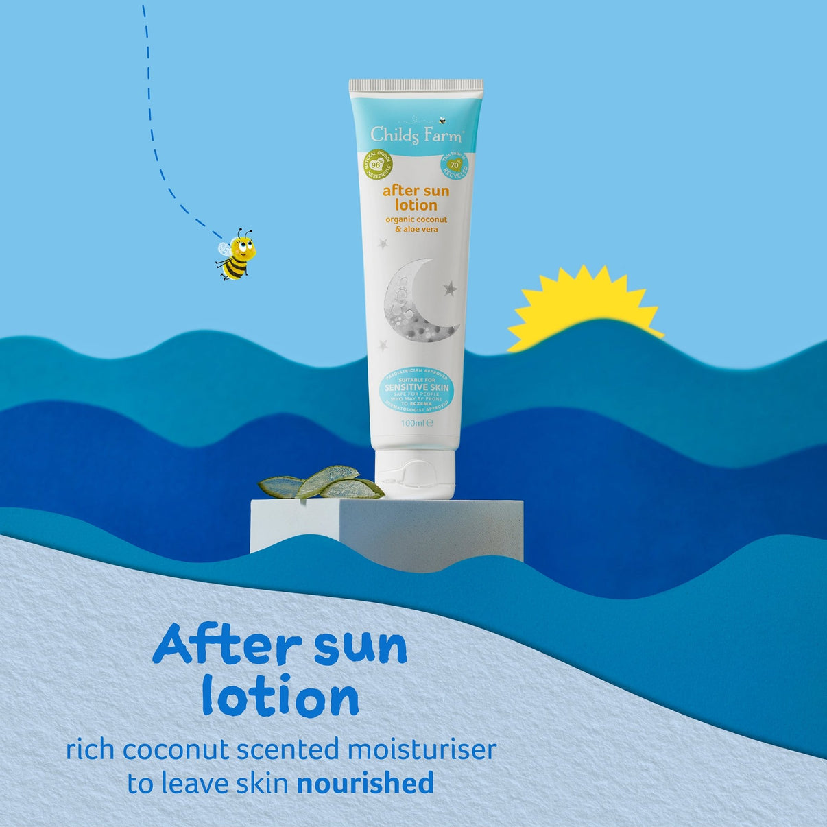 Childs Farm After Sun Lotion for Kids Organic Coconut, Soothing Aloe Vera & Nourishing Cocoa