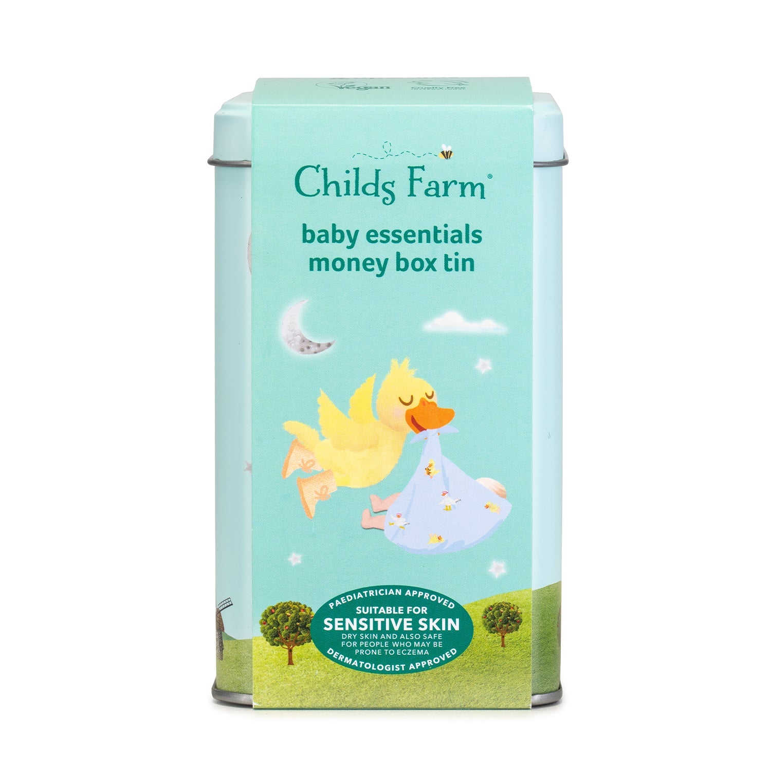 Childs Farm baby essentials money box tin
