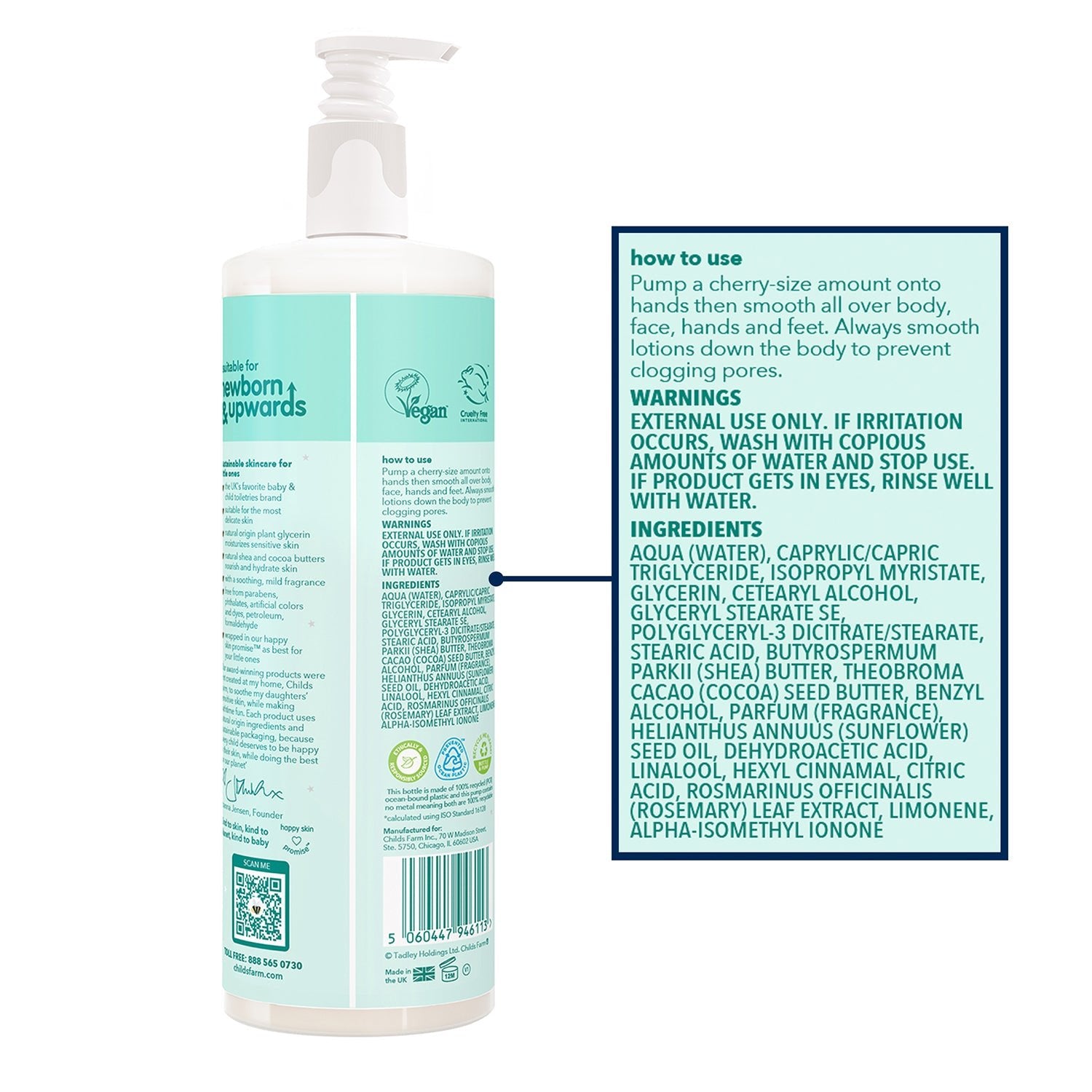 Childs Farm baby lotion mildly fragranced