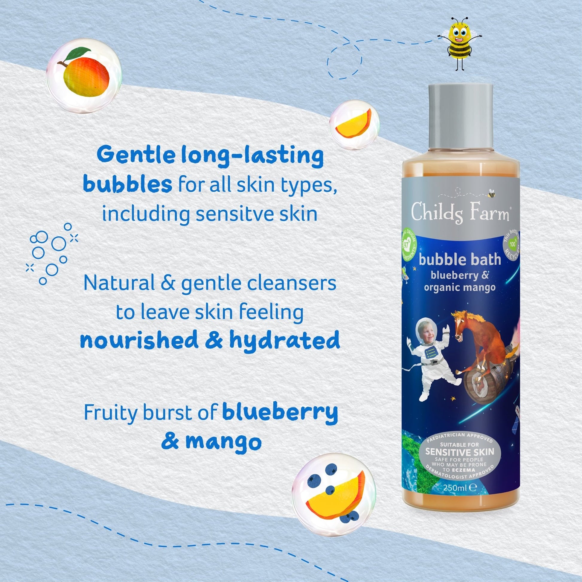 Childs Farm bubble bath blueberry & organic mango