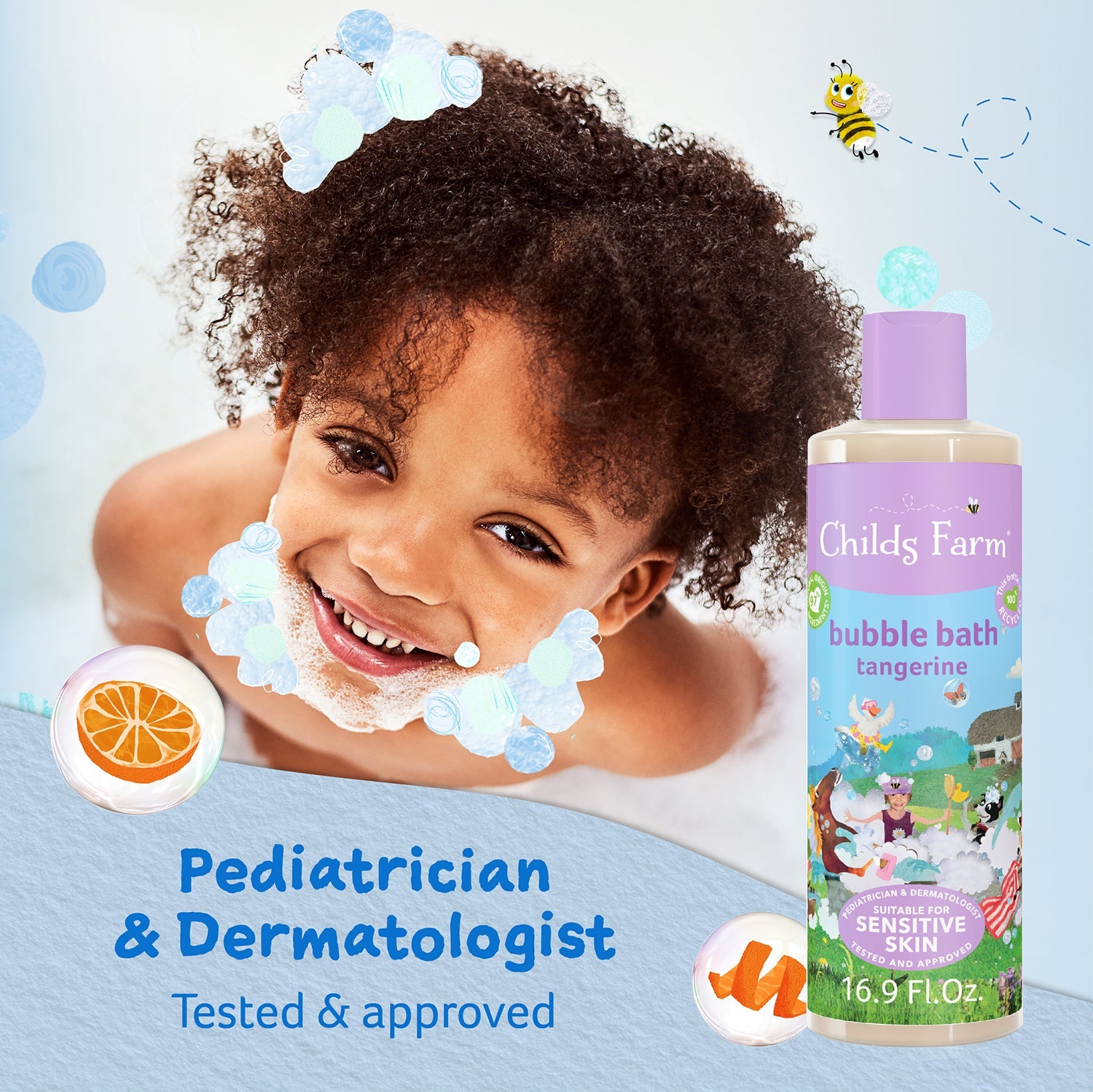 Childs Farm bubble bath organic tangerine