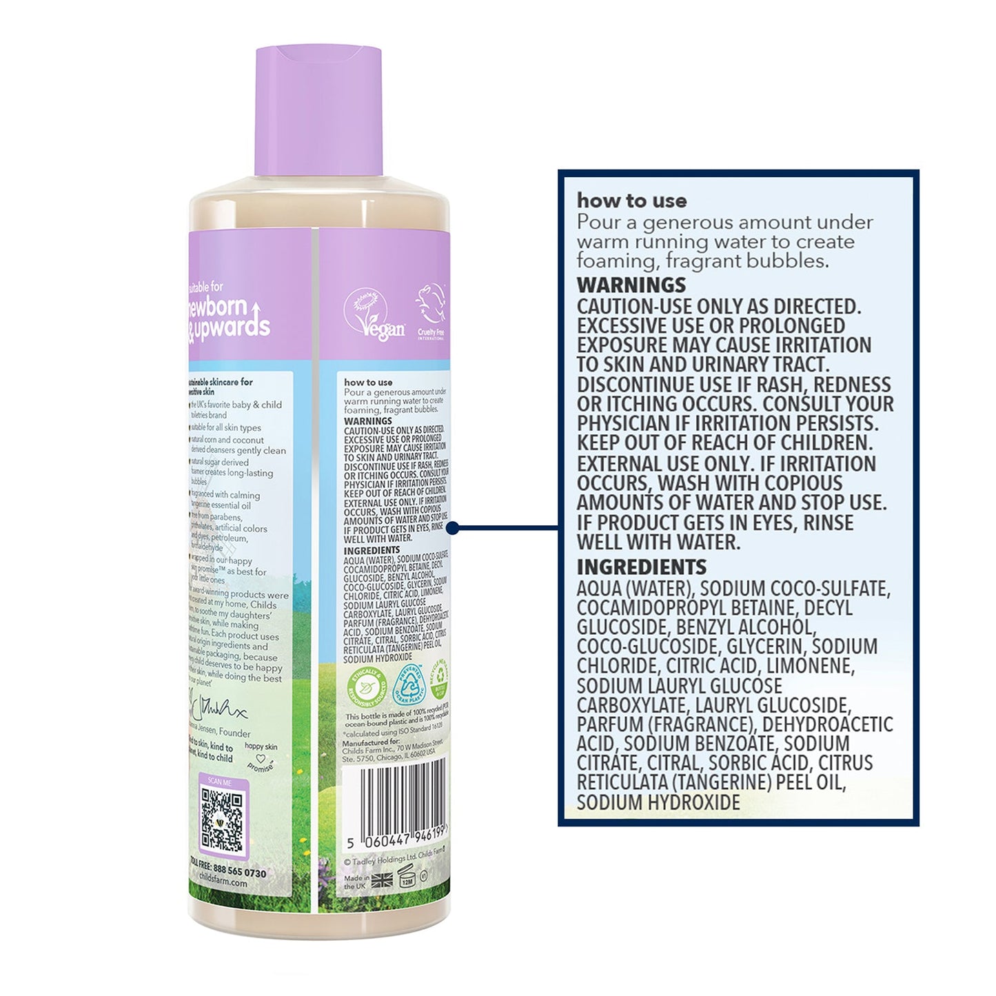 Childs Farm bubble bath organic tangerine