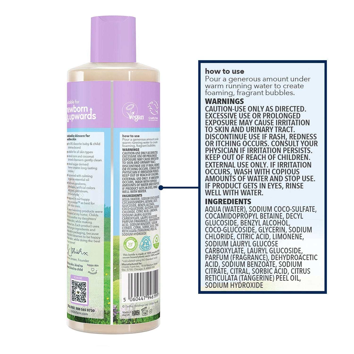 Childs Farm bubble bath organic tangerine