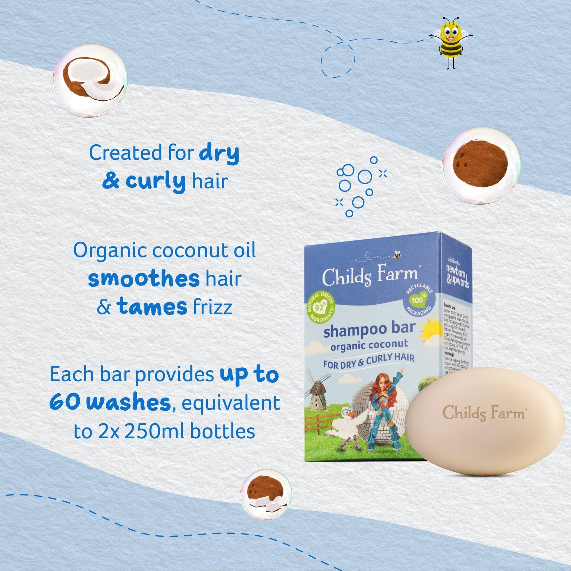 Childs Farm coco-nourish shampoo bar organic coconut