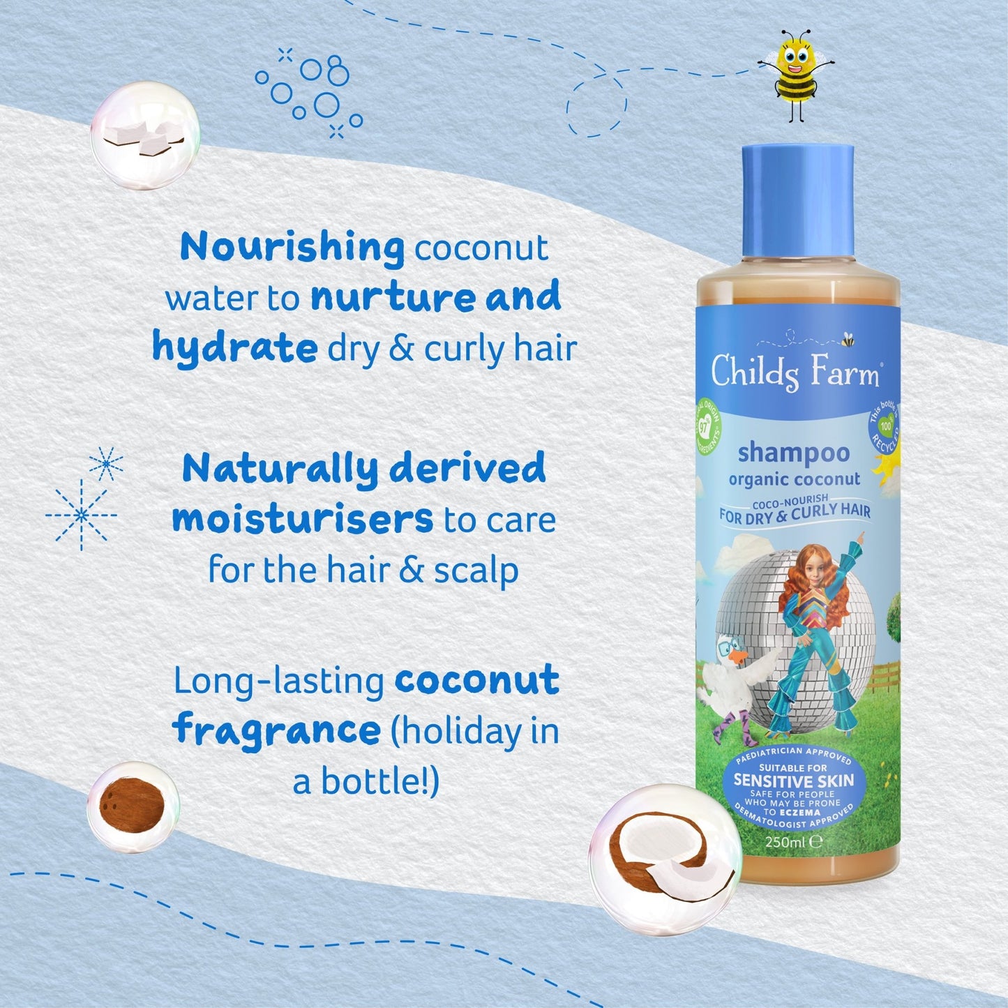 Childs Farm coco-nourish shampoo organic coconut