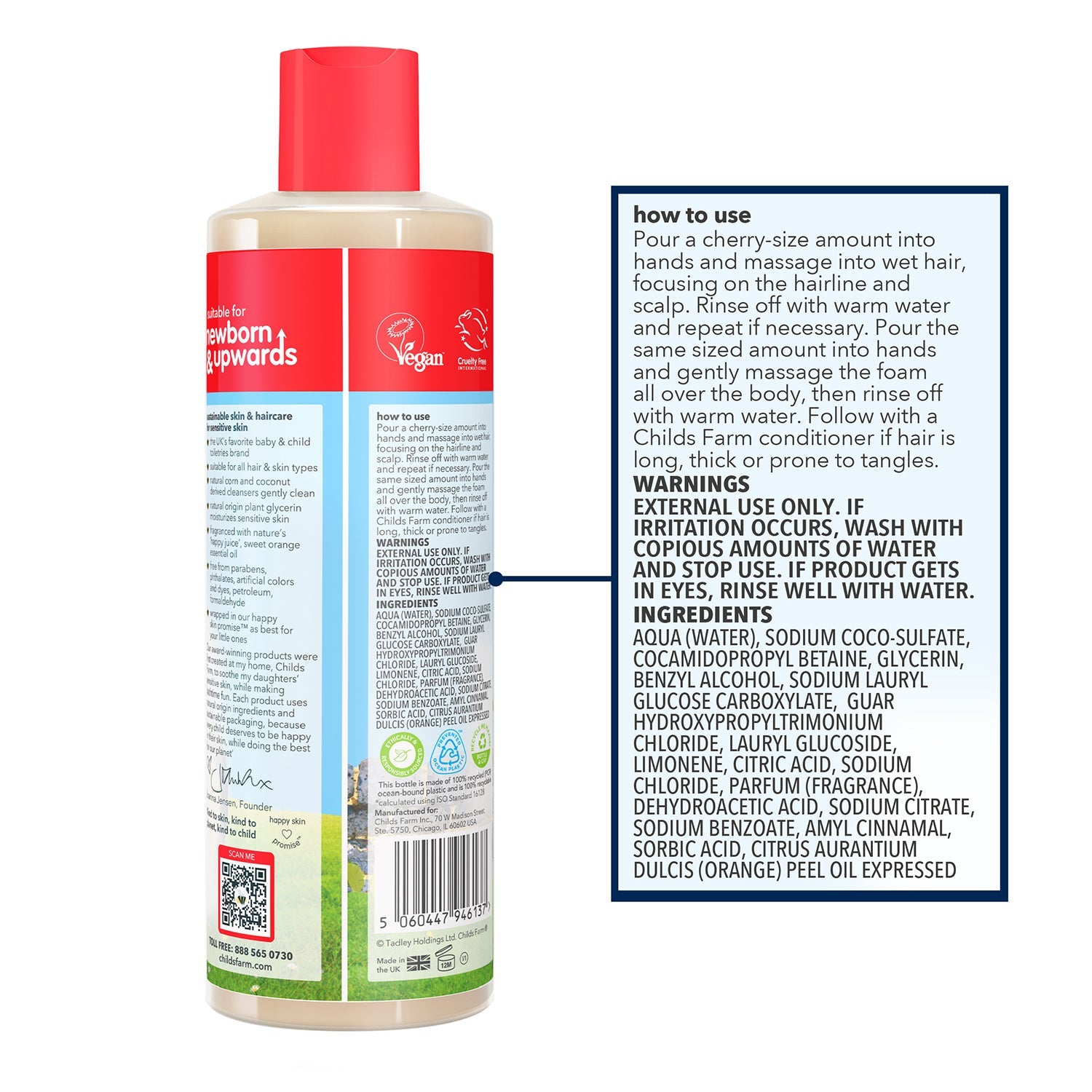 Childs Farm hair & body wash organic sweet orange