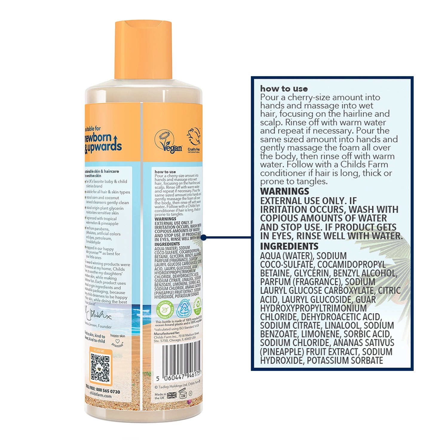 Childs Farm hair & body wash watermelon & organic pineapple