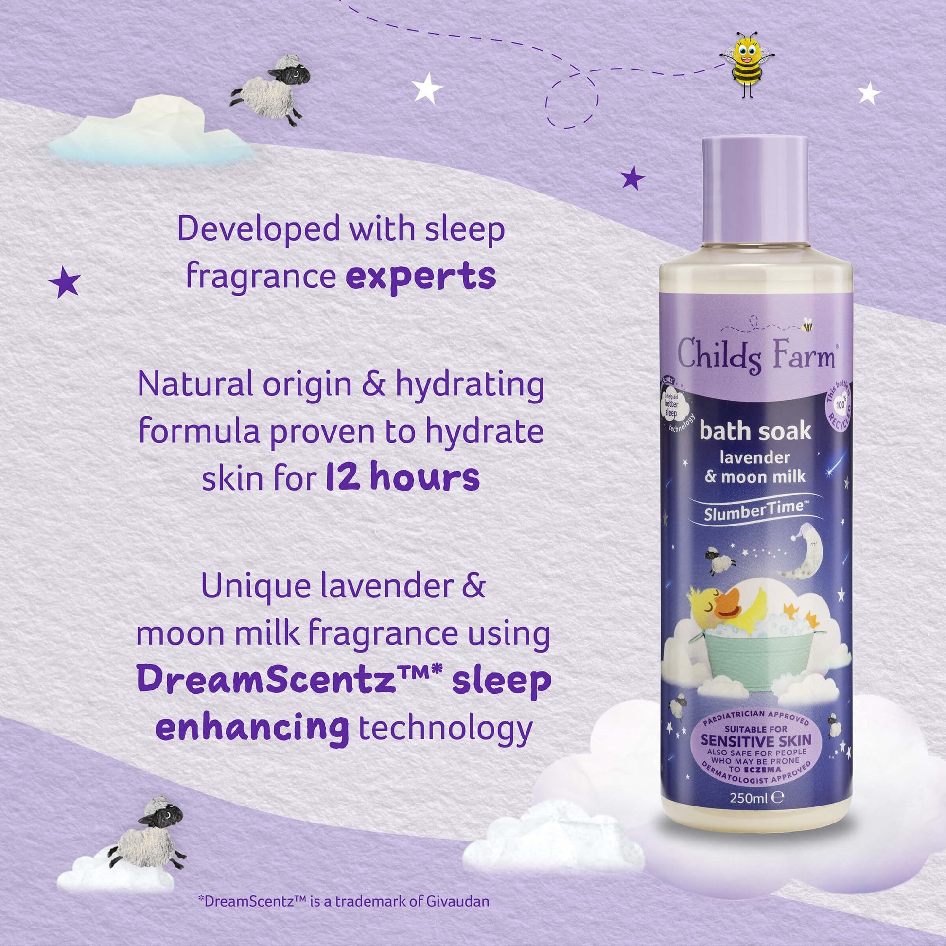 Childs Farm SlumberTime™ bath soak lavender & moon-milk