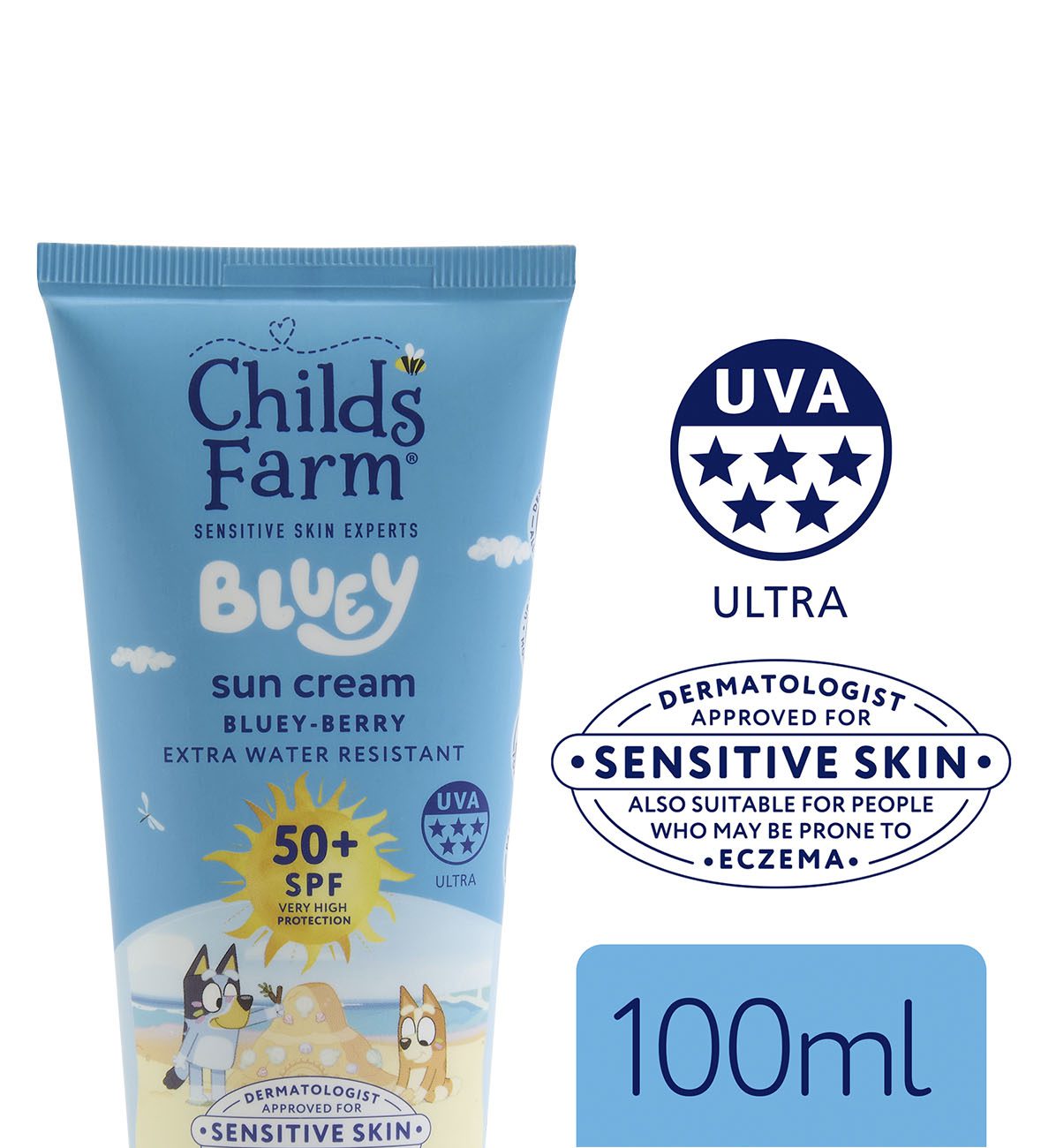 Childs Farm Bluey SPF50+ Sun Cream Bluey-berry 100ml - Image 9