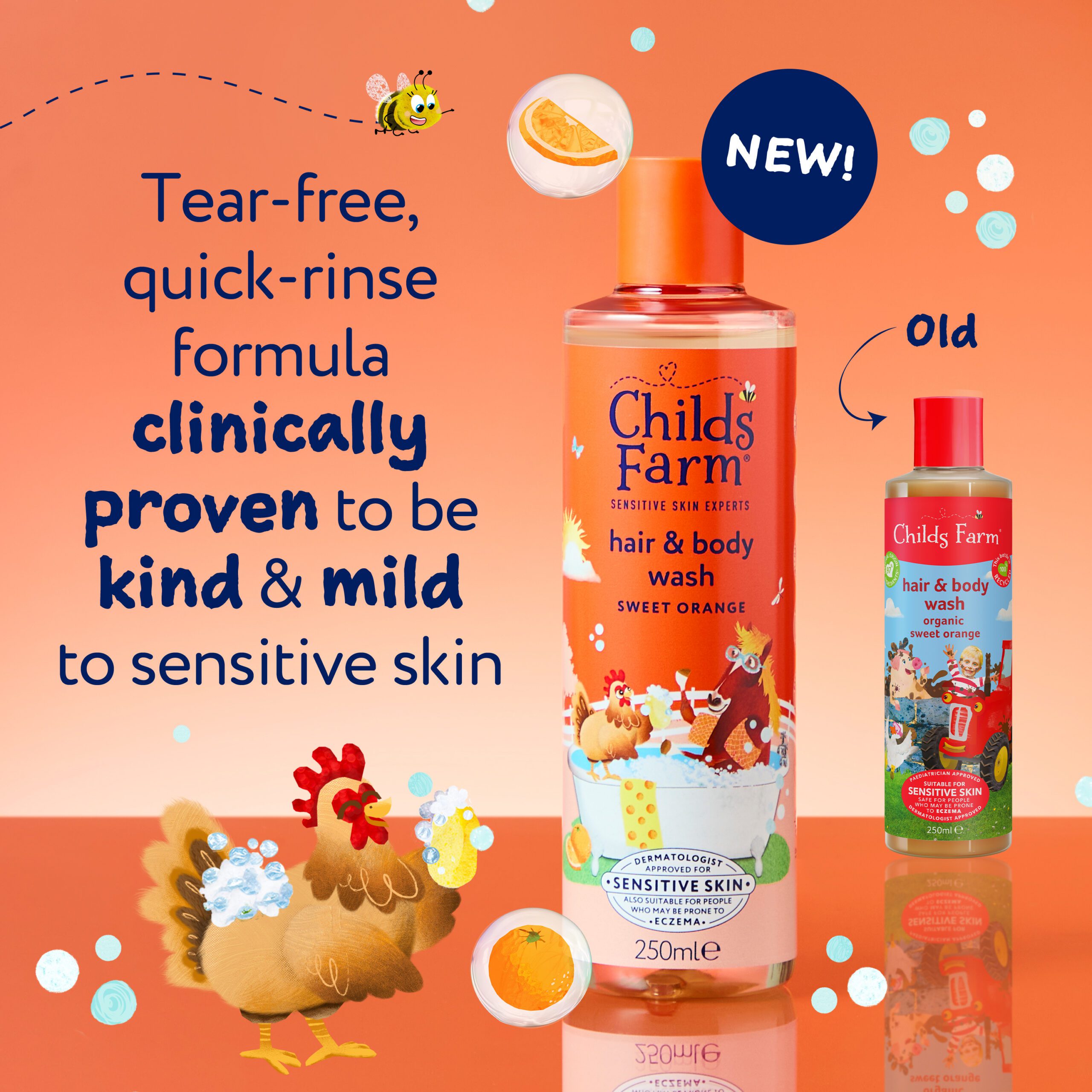 Childs Farm Hair & Body Wash, Sweet Orange 250ml - Image 2