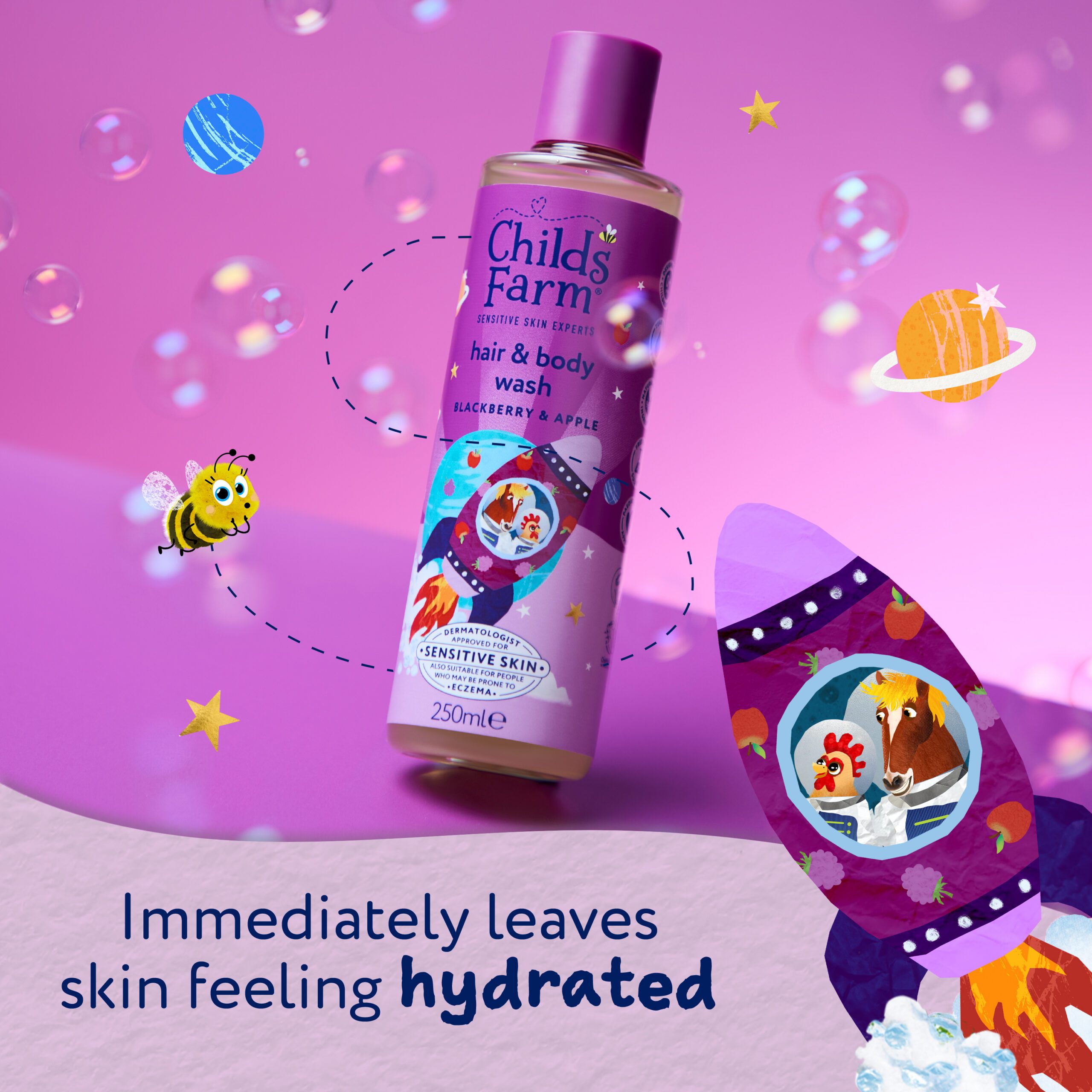 Childs Farm Hair & Body Wash, Blackberry & Apple 250ml - Image 5