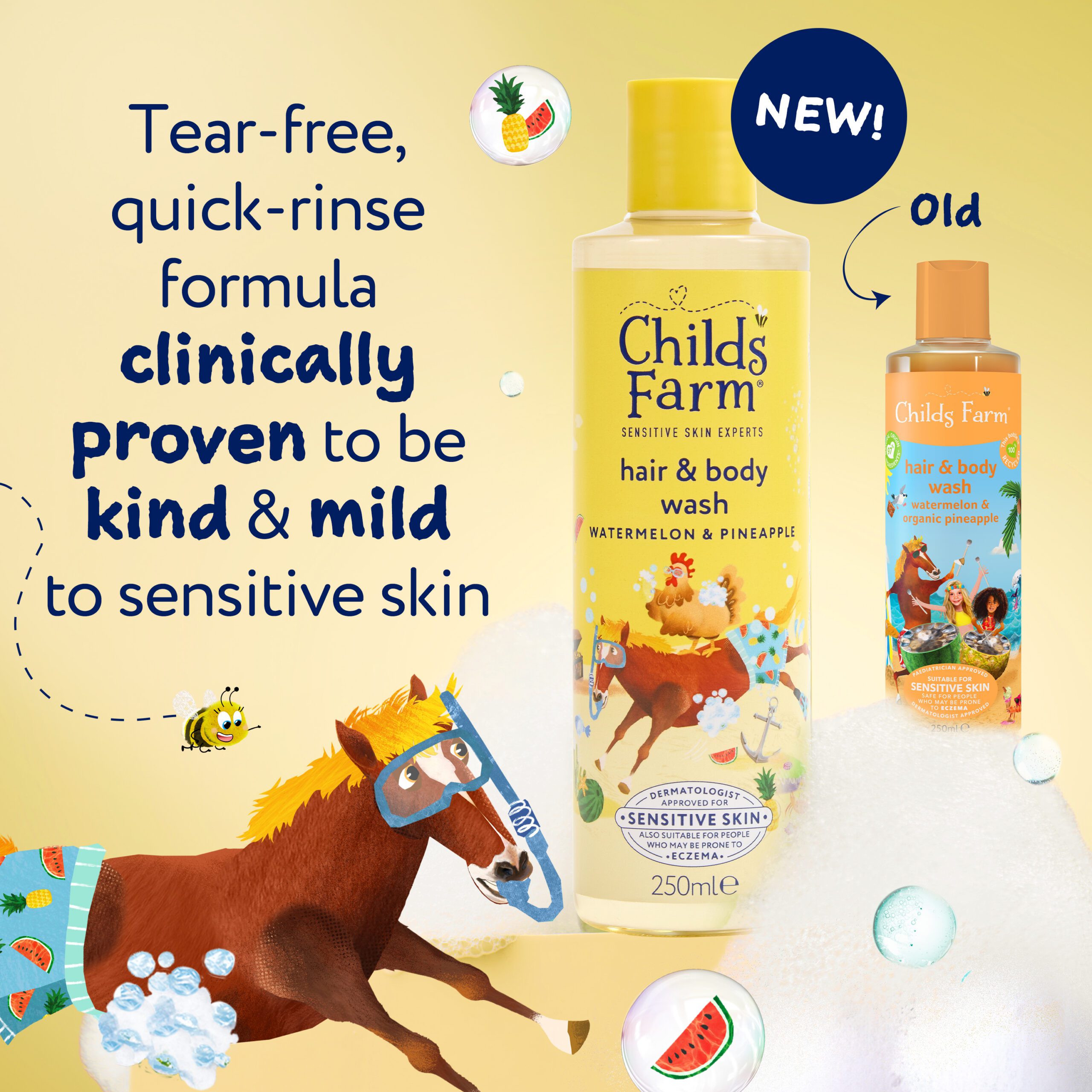 Childs Farm Hair & Body Wash, Watermelon & Pineapple 250ml - Image 2