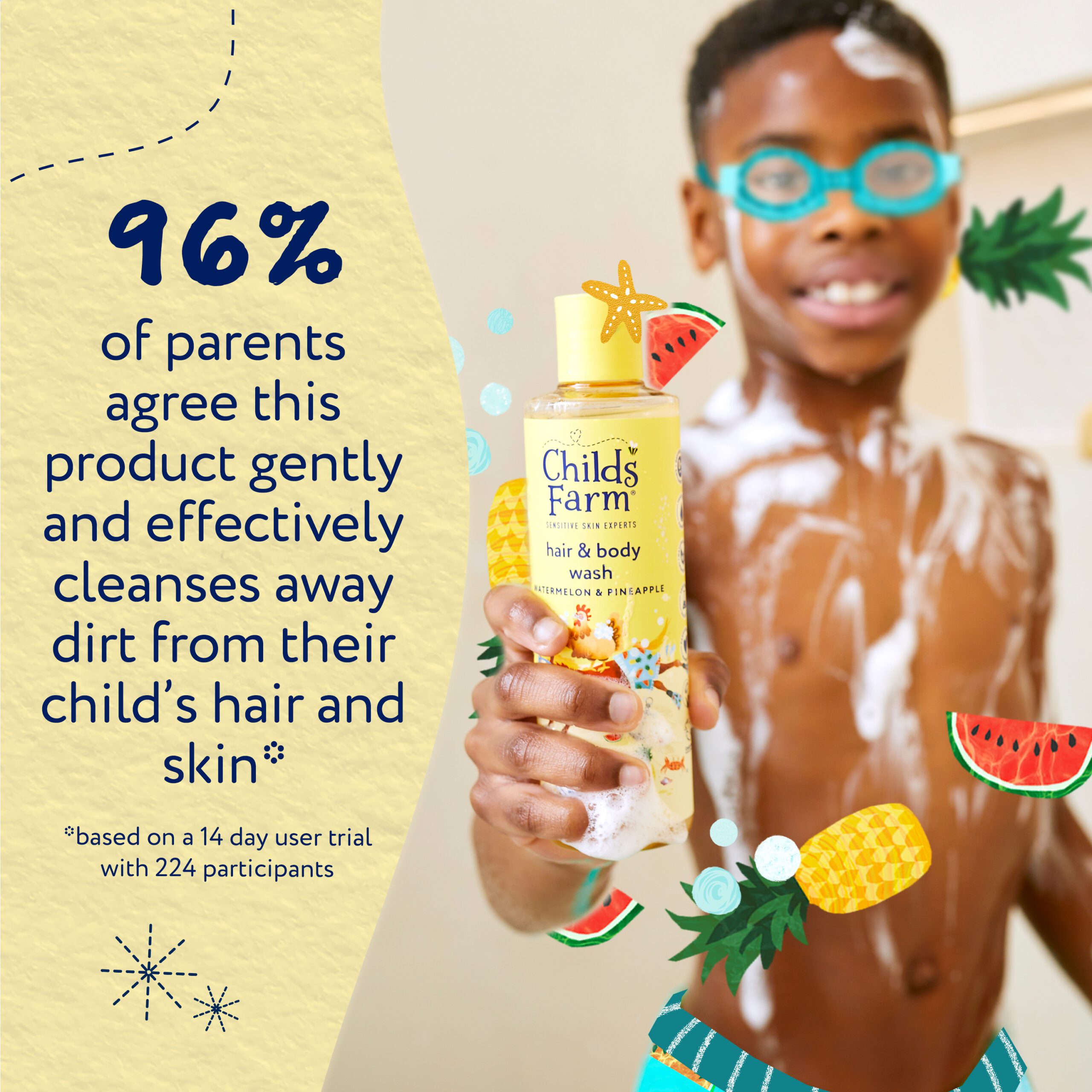 Childs Farm Hair & Body Wash, Watermelon & Pineapple 250ml - Image 8