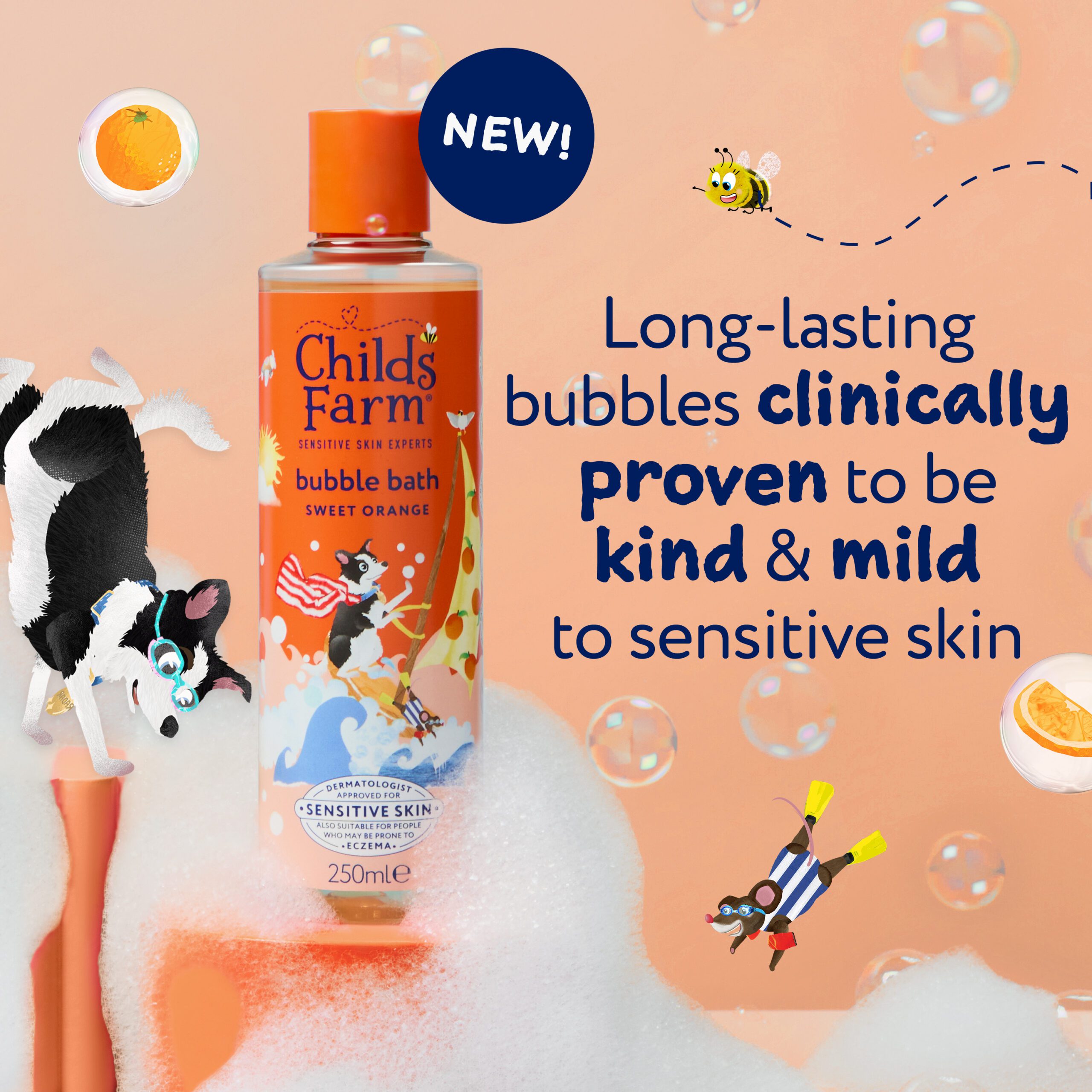 Childs Farm Bubble Bath, Sweet Orange 250ml - Image 2