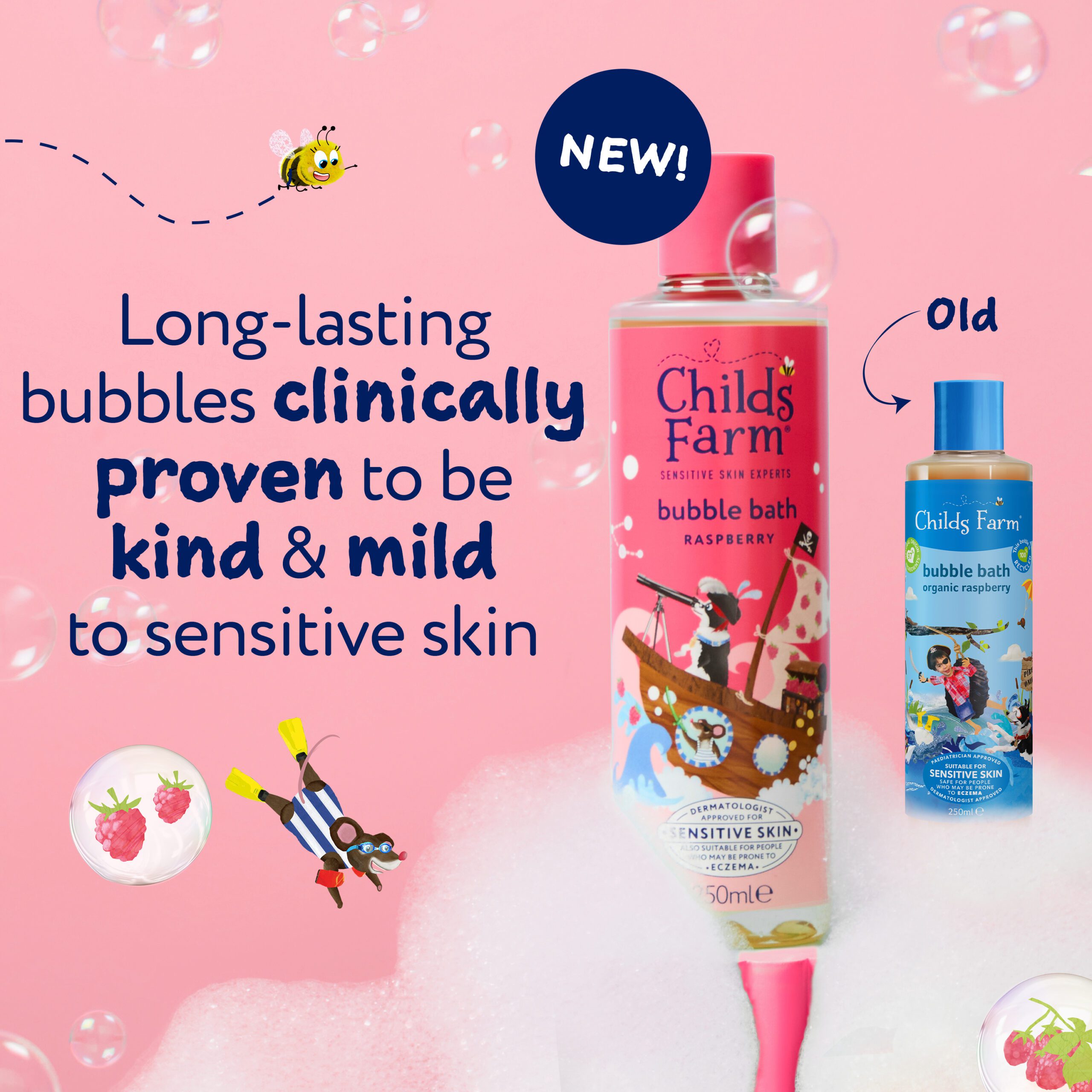Childs Farm Bubble Bath, Raspberry 250ml - Image 2