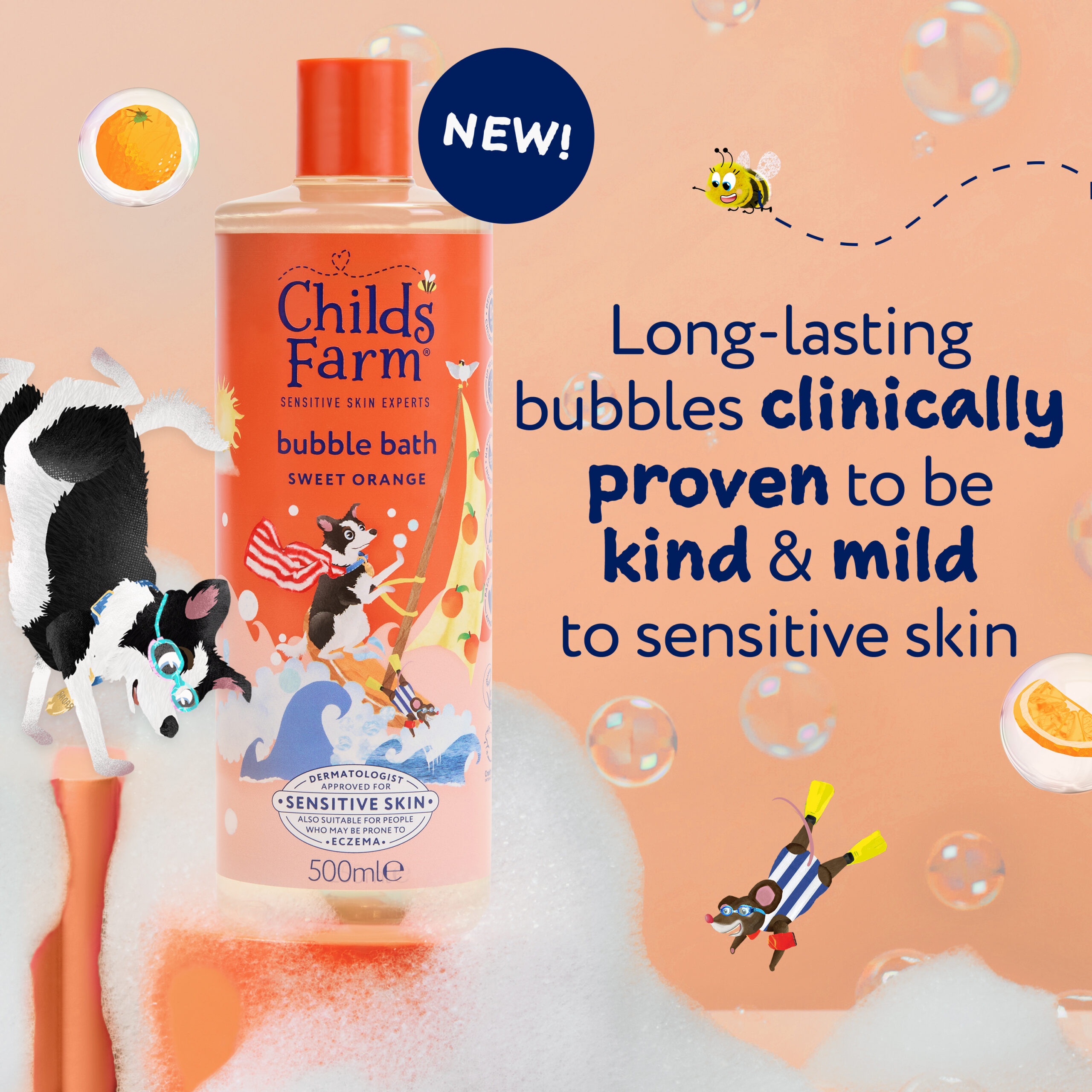 Childs Farm Bubble Bath, Sweet Orange 500ml - Image 2
