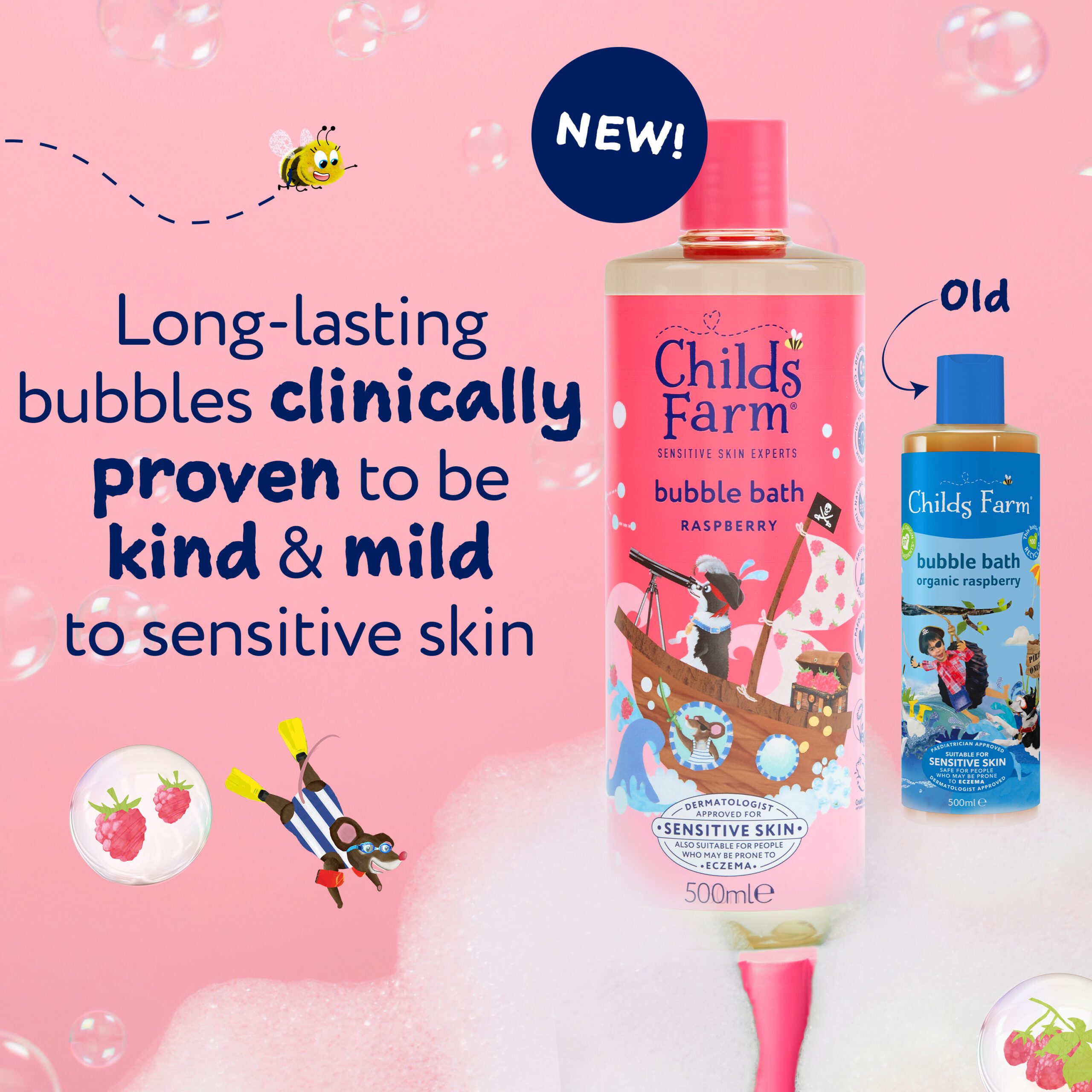 Childs Farm Bubble Bath, Raspberry 500ml - Image 2