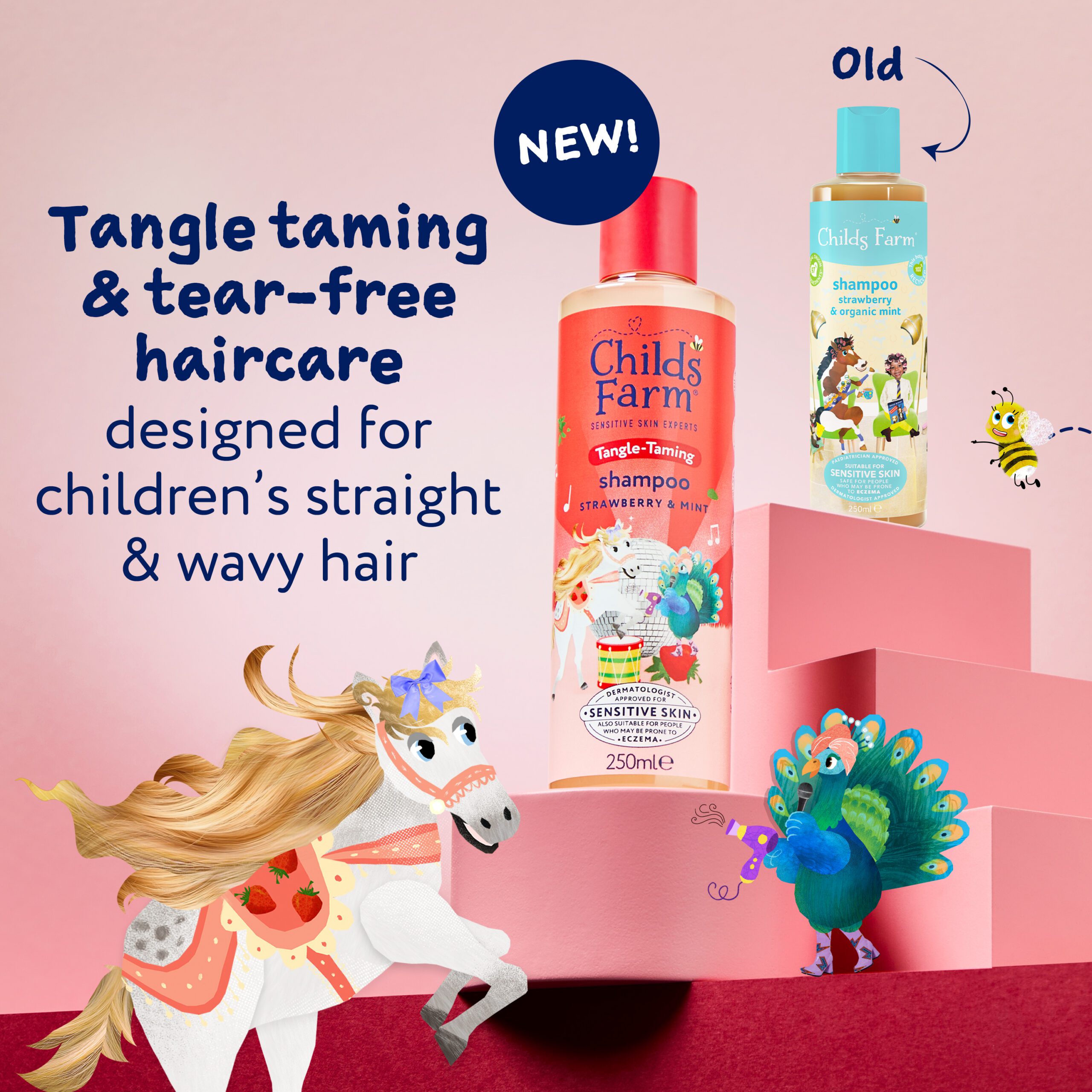 Tangle Taming Shampoo, Strawberry & Mint, 250ml - Image 3