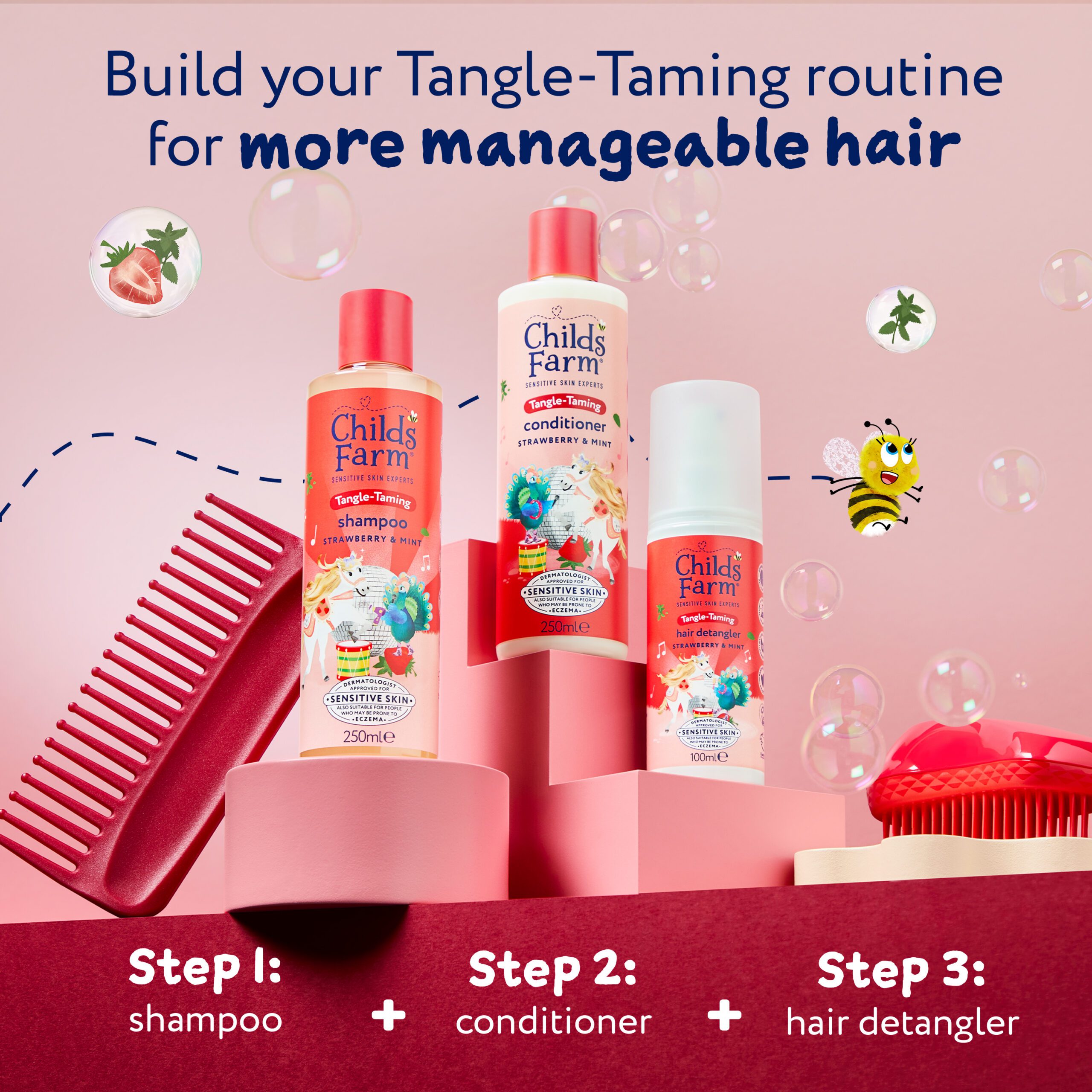 Tangle Taming Shampoo, Strawberry & Mint, 250ml - Image 7