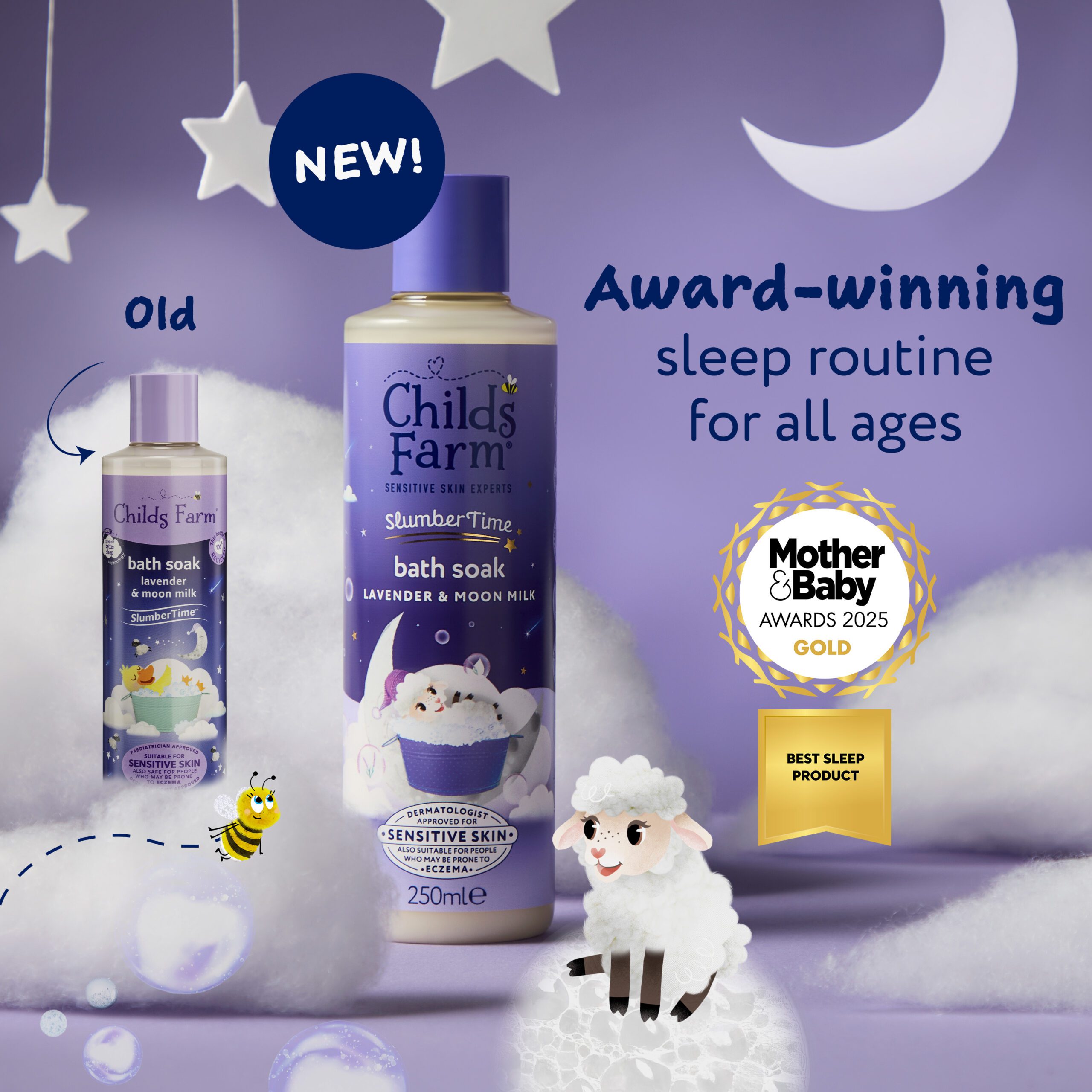 Childs Farm SlumberTime Bath Soak, Lavender & Moon Milk 250ml - Image 2
