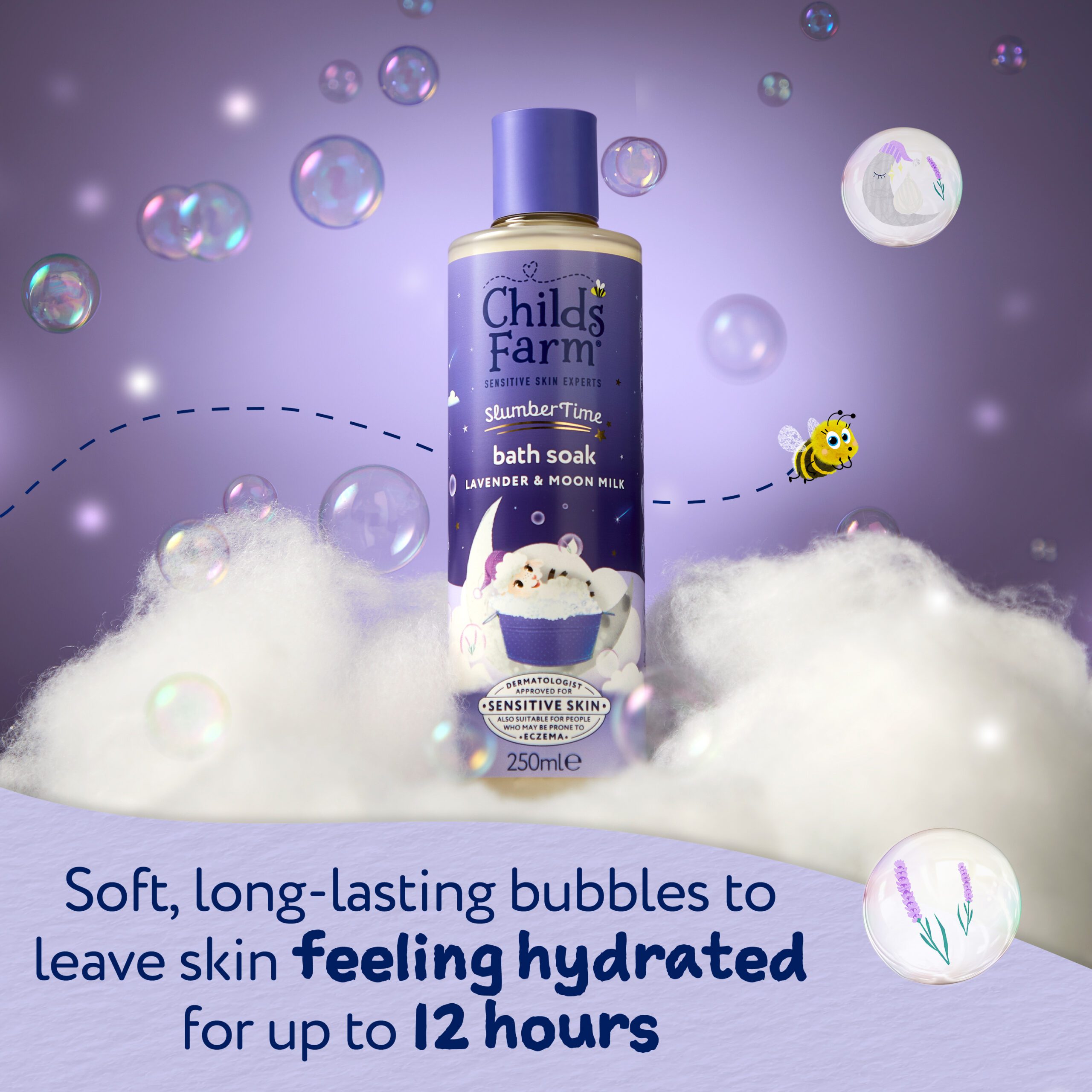 Childs Farm SlumberTime Bath Soak, Lavender & Moon Milk 250ml - Image 5