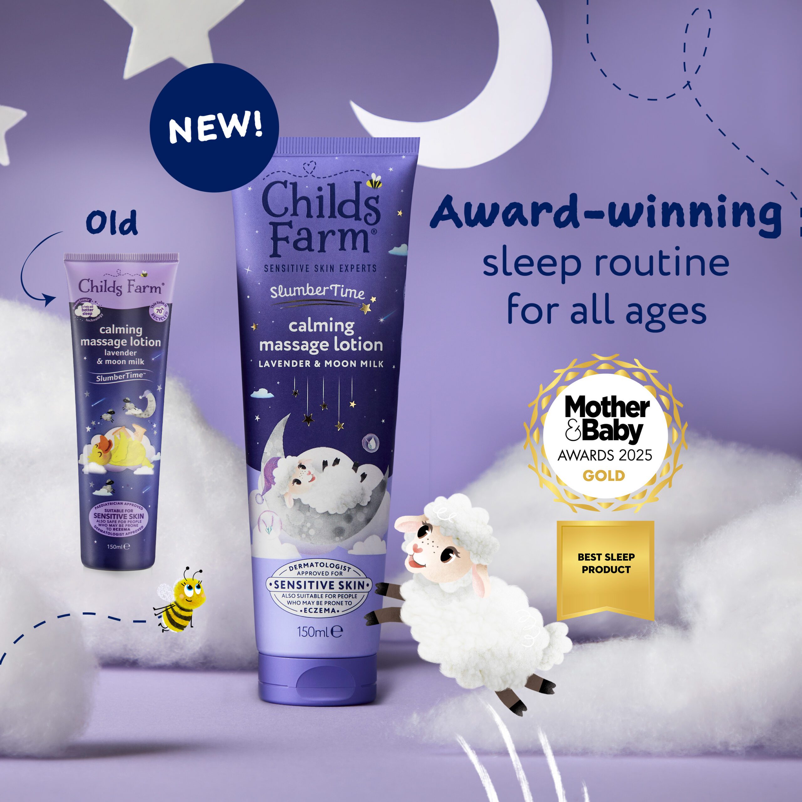 Childs Farm SlumberTime Calming Massage Lotion, Lavender & Moon Milk 150ml - Image 2