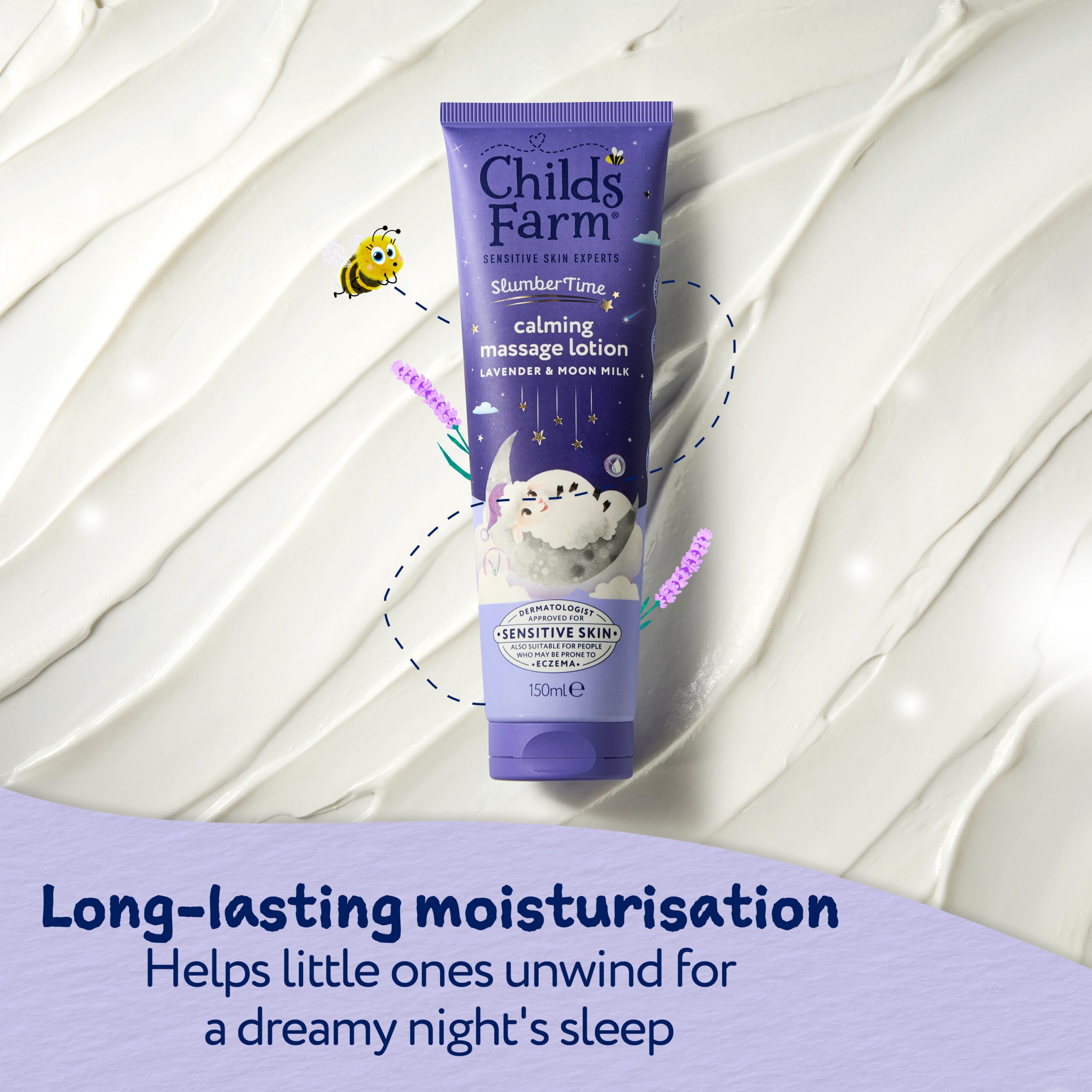 Childs Farm SlumberTime Calming Massage Lotion, Lavender & Moon Milk 150ml - Image 5