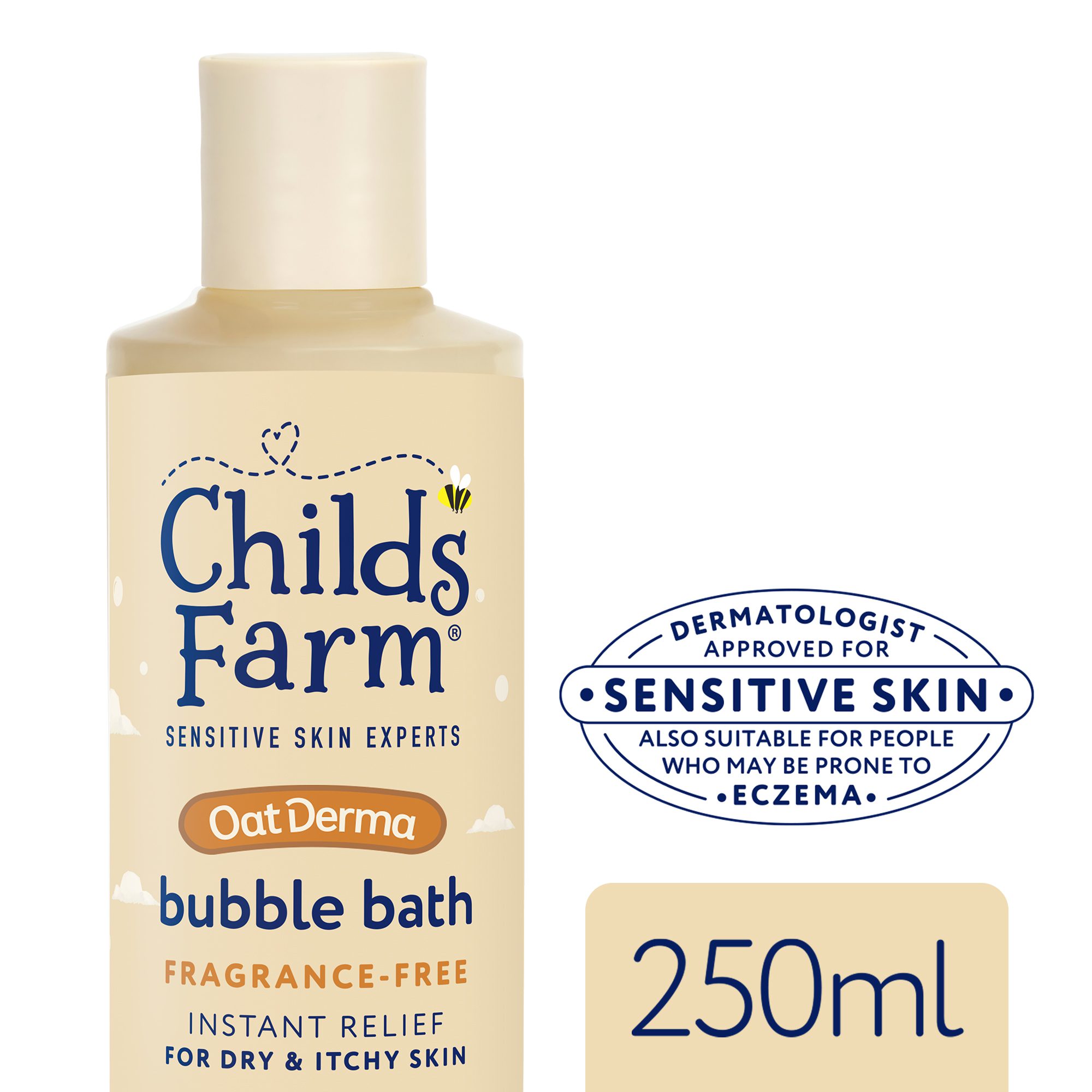OatDerma Bubble Bath, fragrance free, 250ml - Image 2