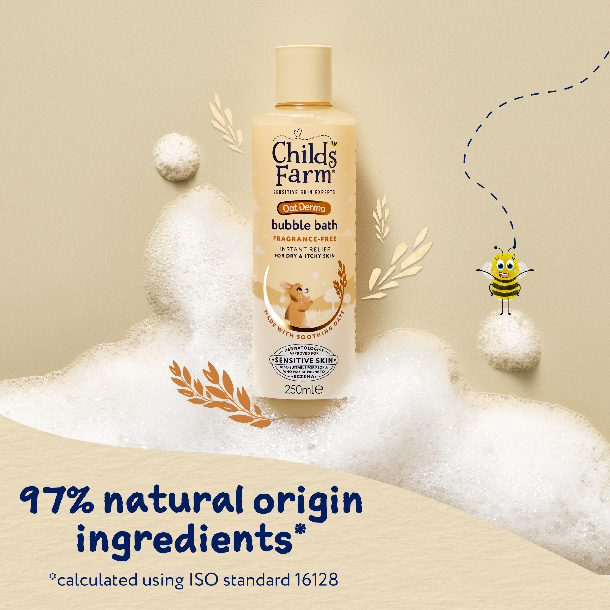 OatDerma Bubble Bath, fragrance free, 250ml - Image 6