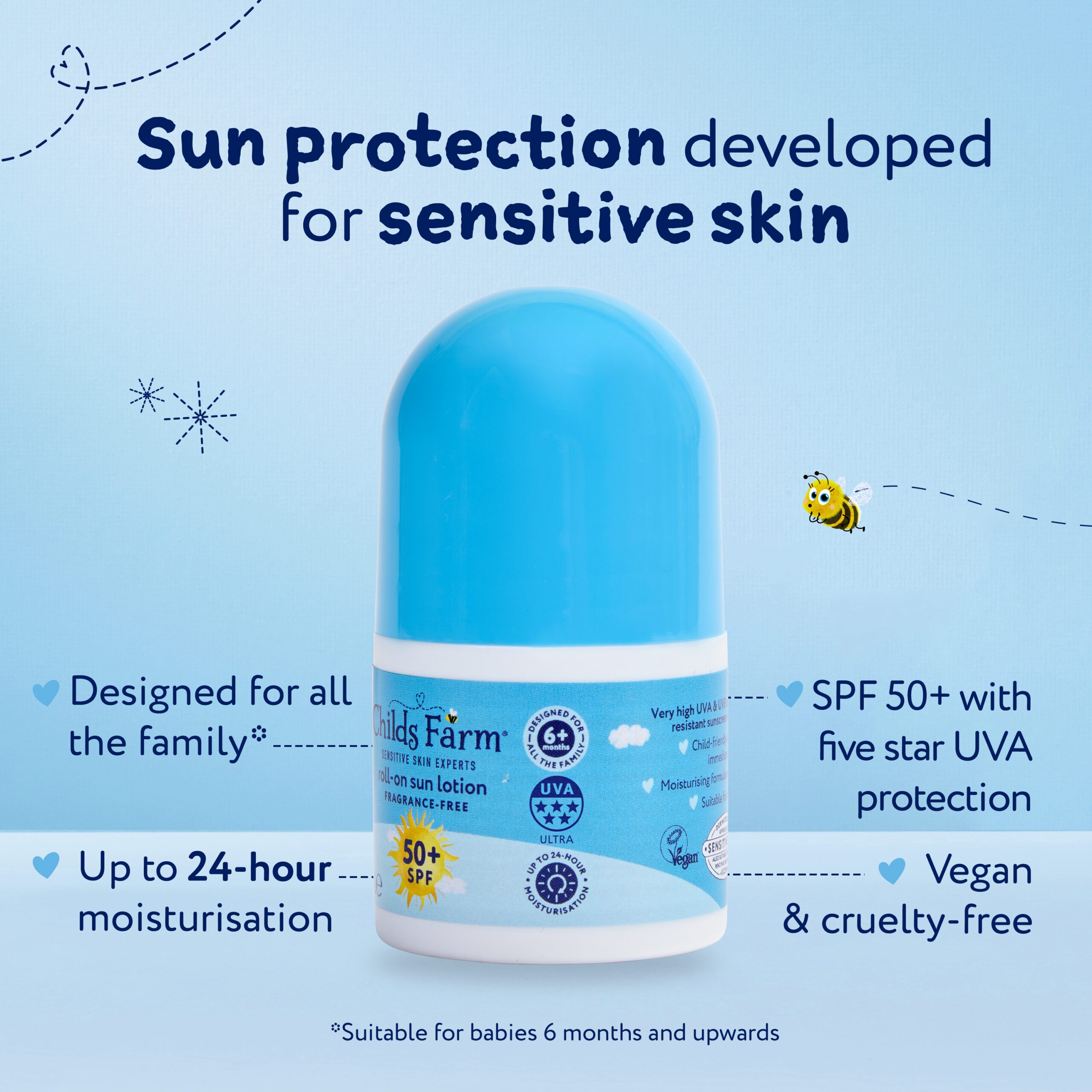 Childs Farm SPF50+ Roll On Fragrance-Free 50ml - Image 6