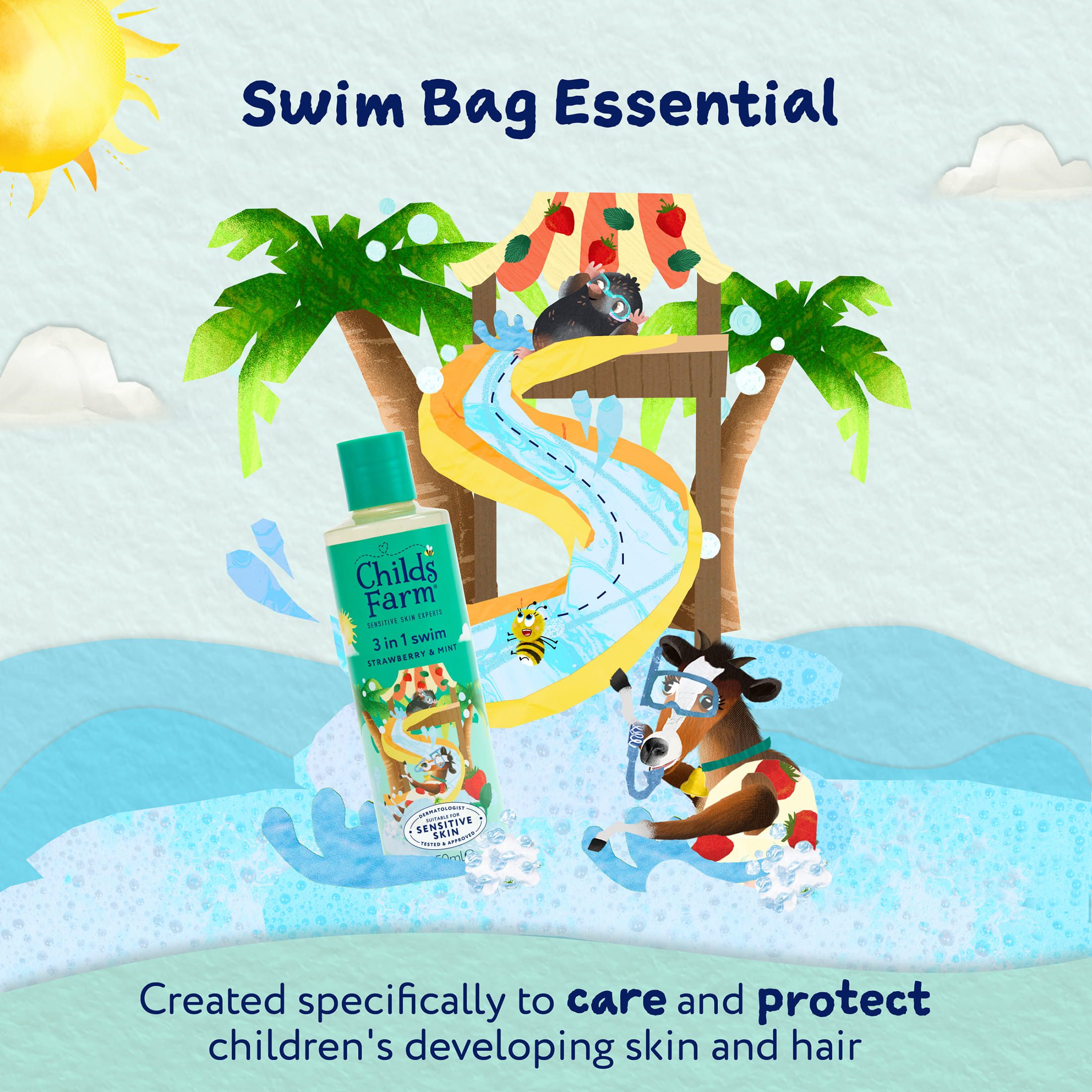 Childs Farm 3 in 1 Swim, Strawberry & Mint 8.4 Fl Oz - Image 5