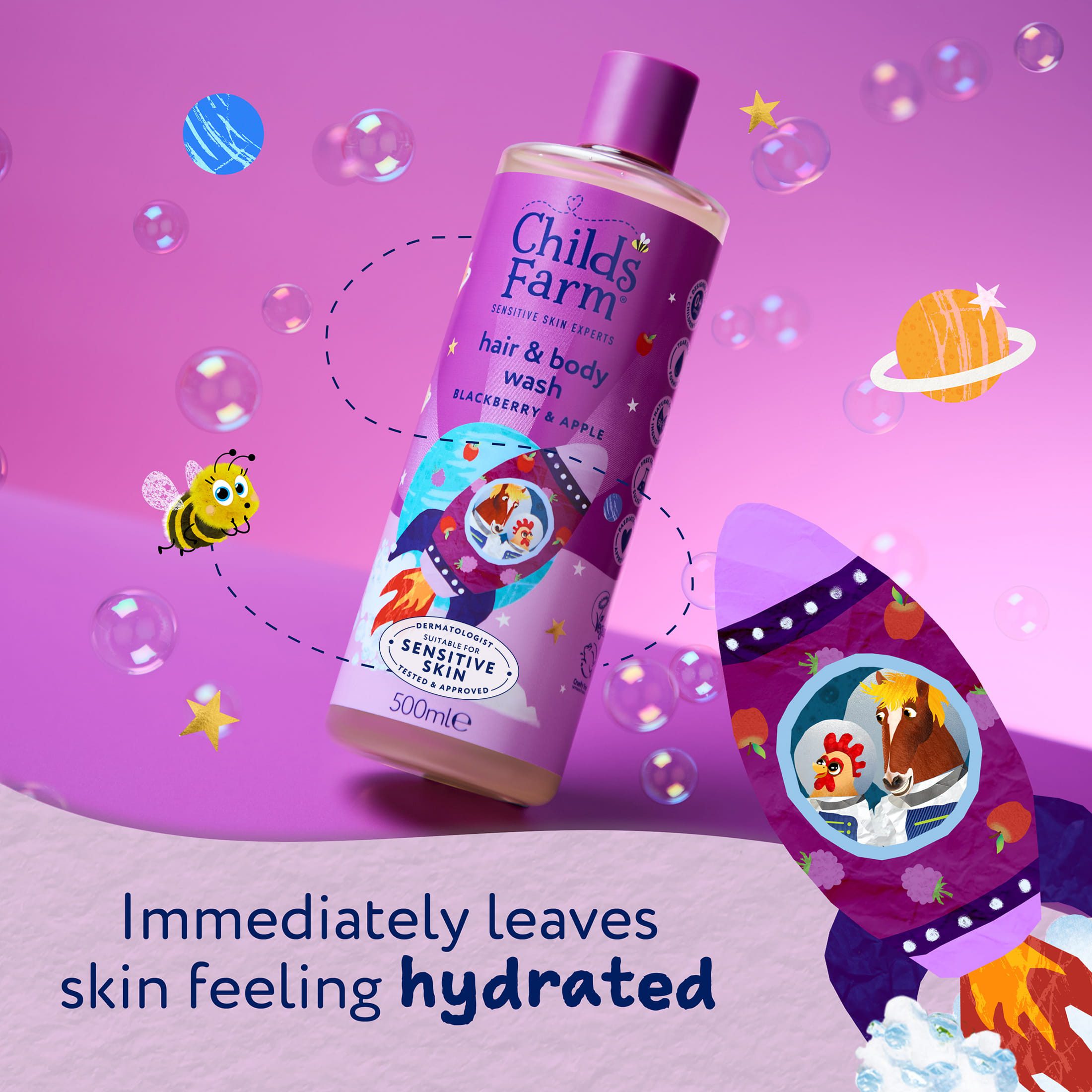 Childs Farm Hair & Body Wash, Blackberry & Apple 16.9 OZA - Image 5
